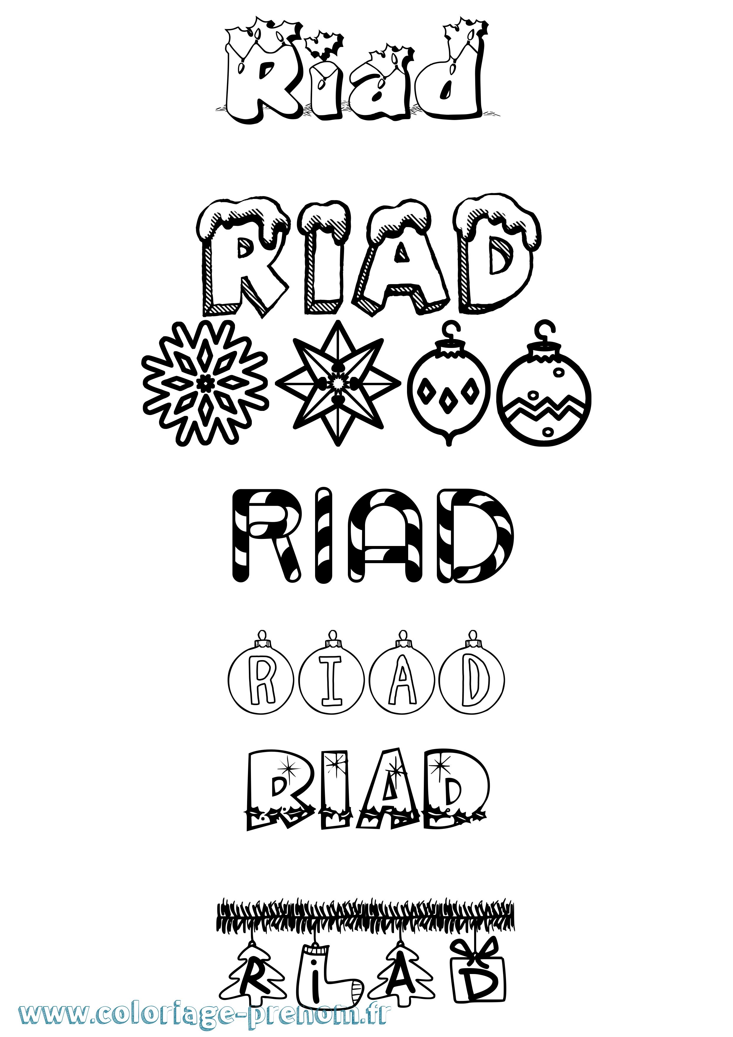 Coloriage Riad Coloriage prénom Riad