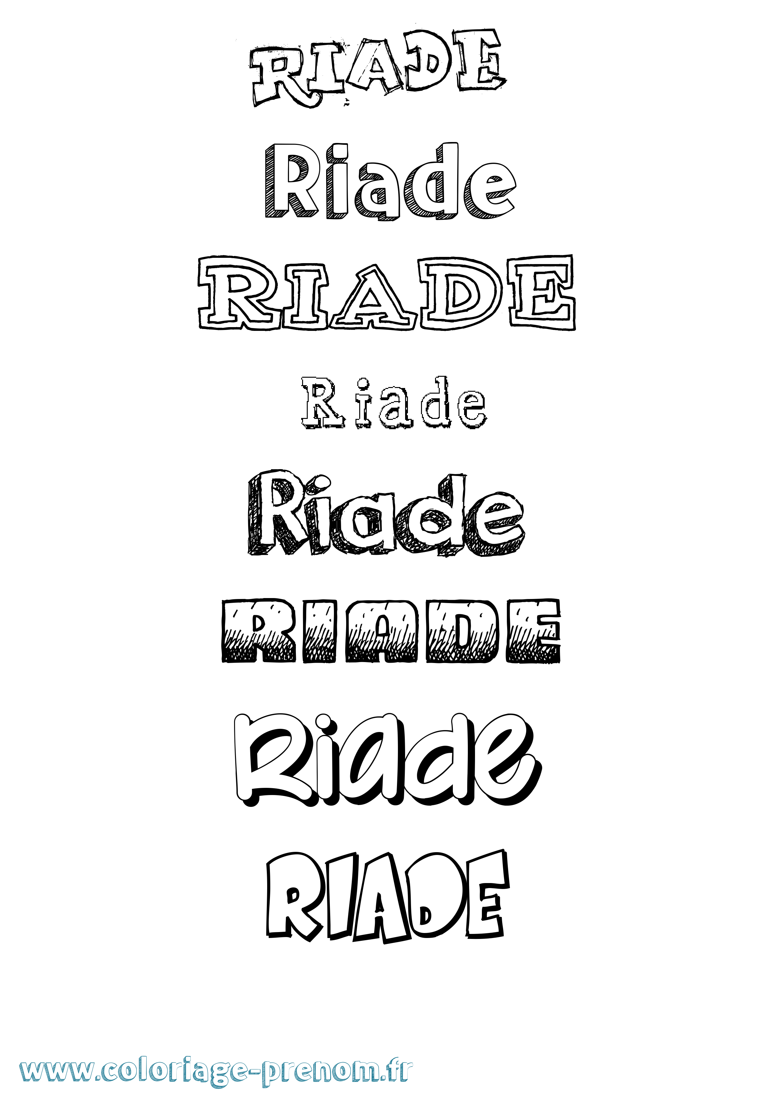 Coloriage Riade Dessiné Coloriage prénom Riade Dessiné