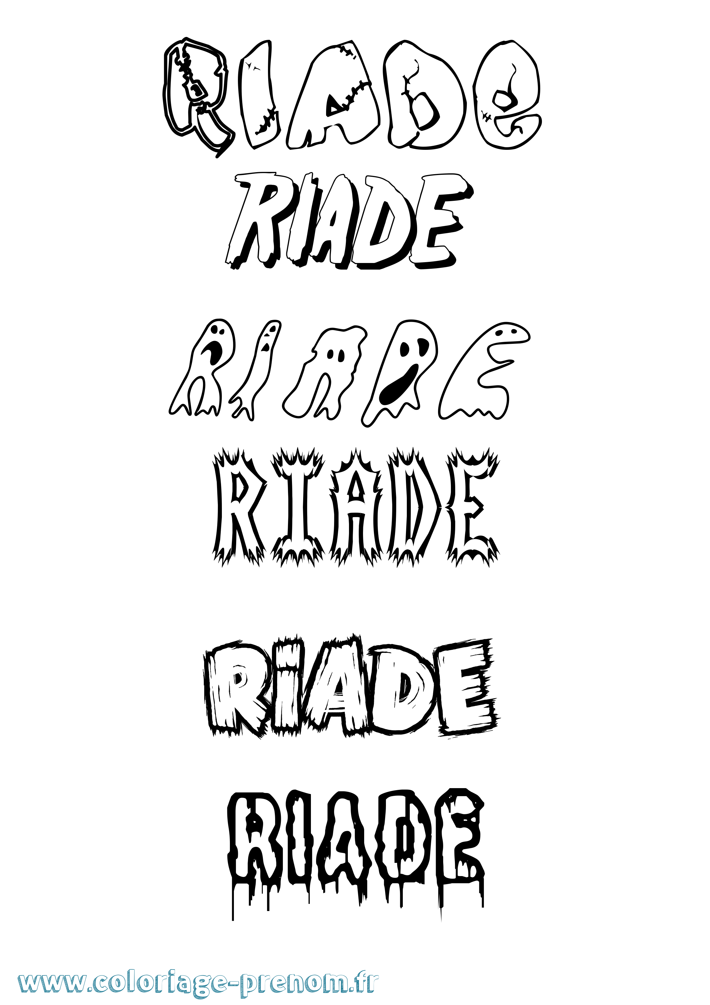Coloriage Riade Frisson Coloriage prénom Riade Frisson