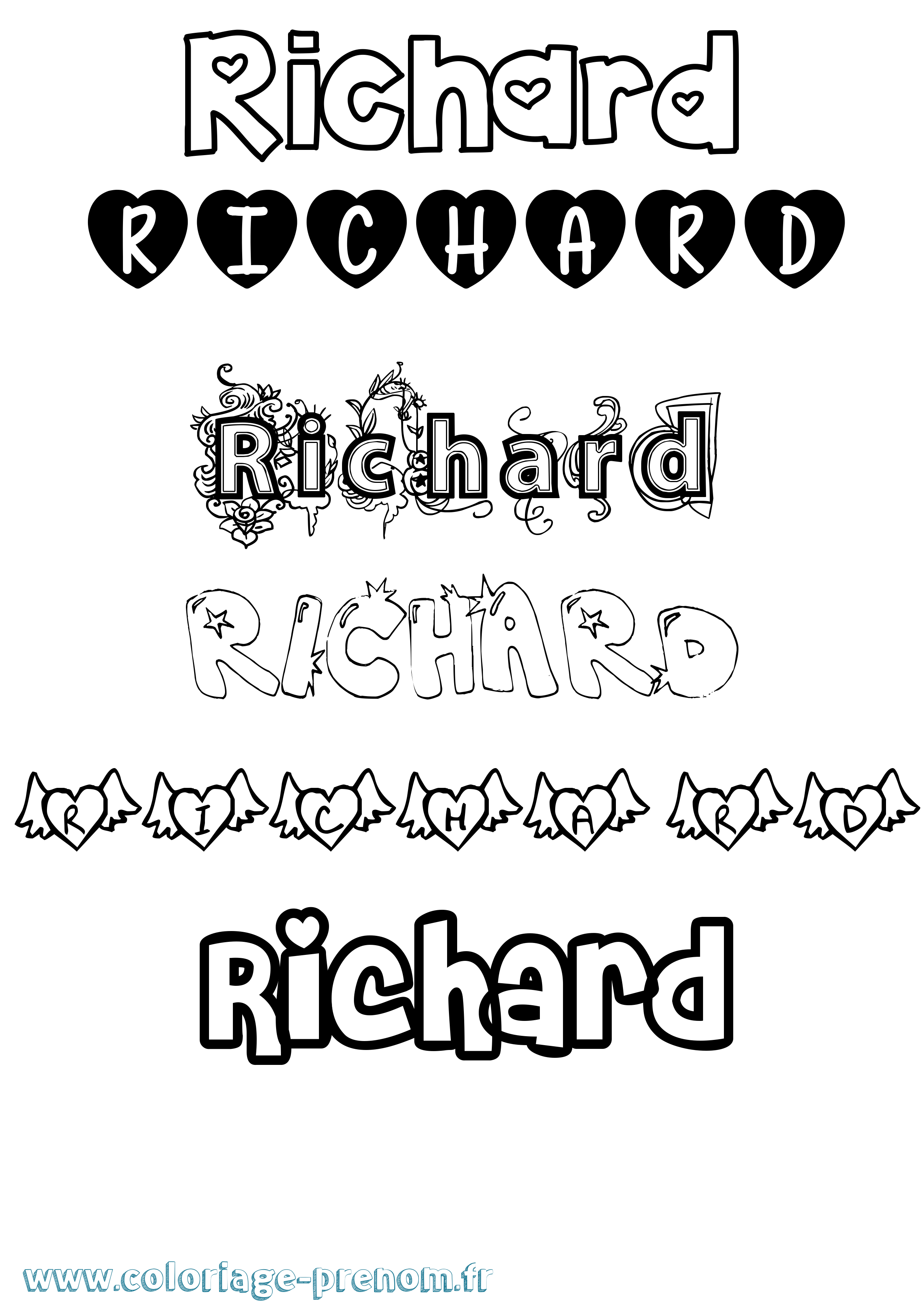 Coloriage prénom Richard