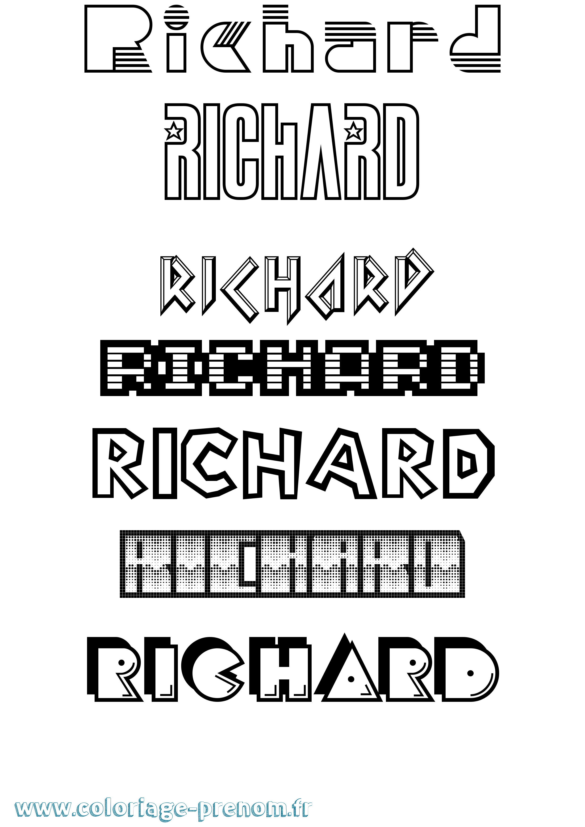 Coloriage prénom Richard