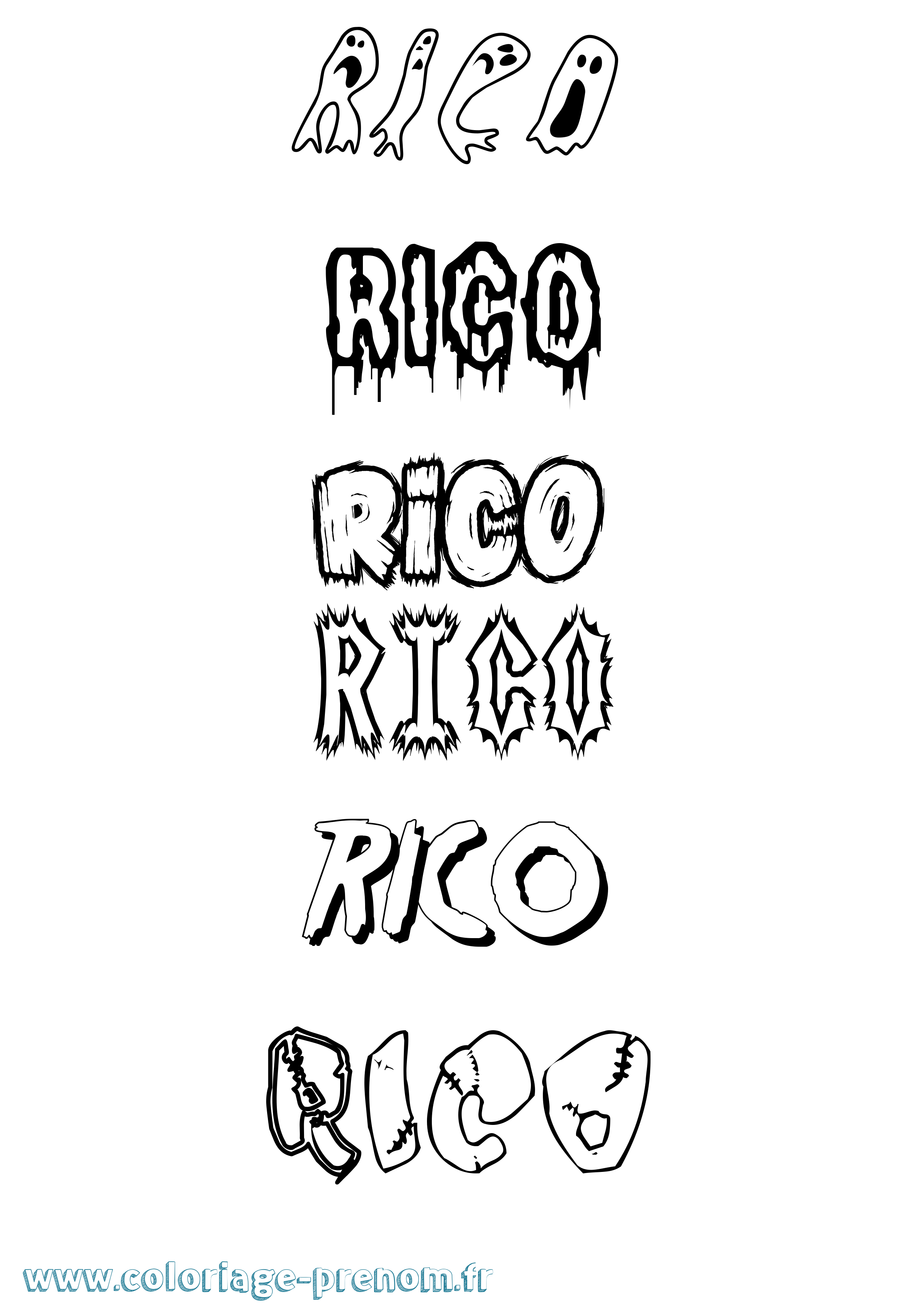 Coloriage Rico Frisson Coloriage prénom Rico Frisson