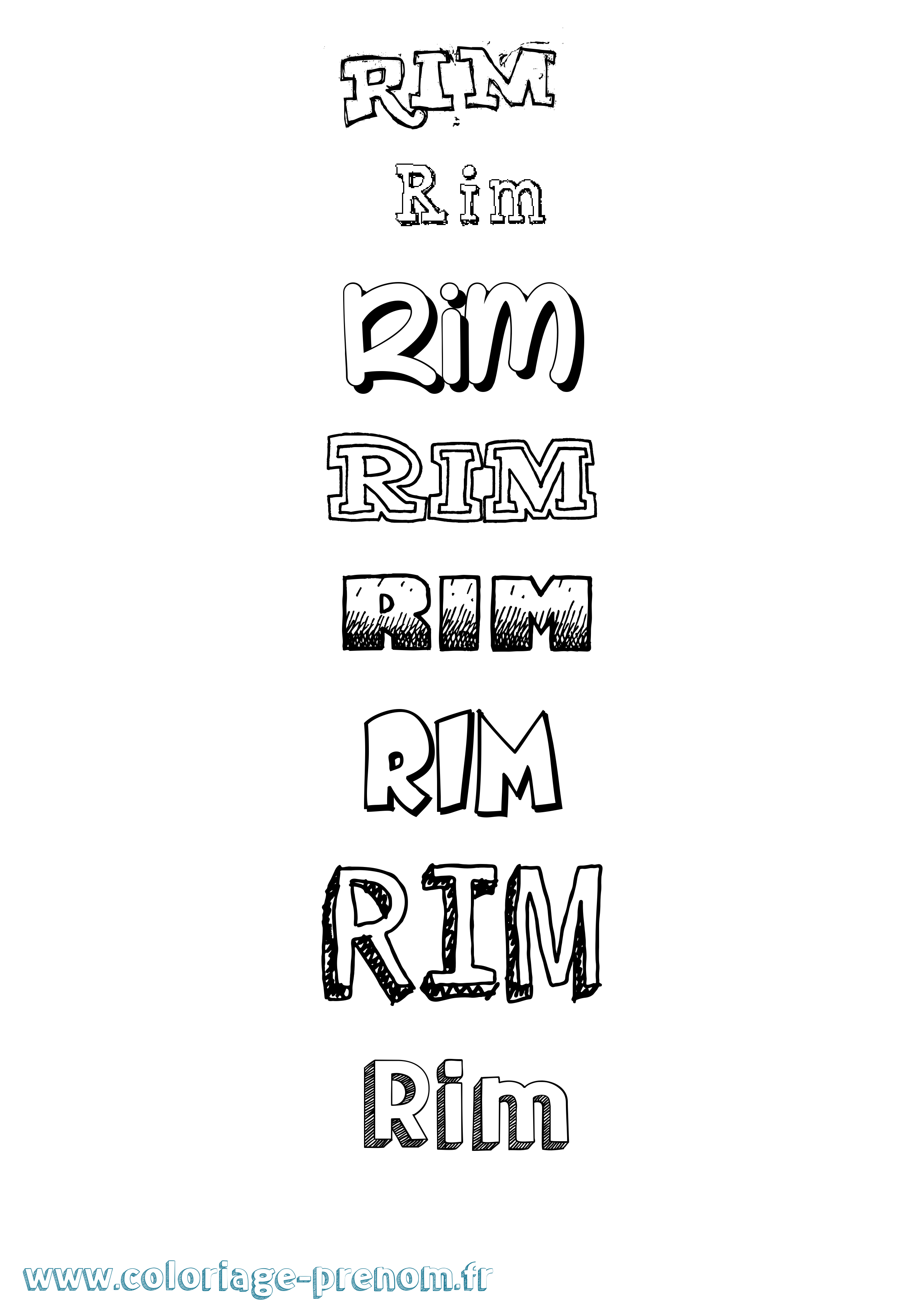 Coloriage Rim Dessiné Coloriage prénom Rim Dessiné