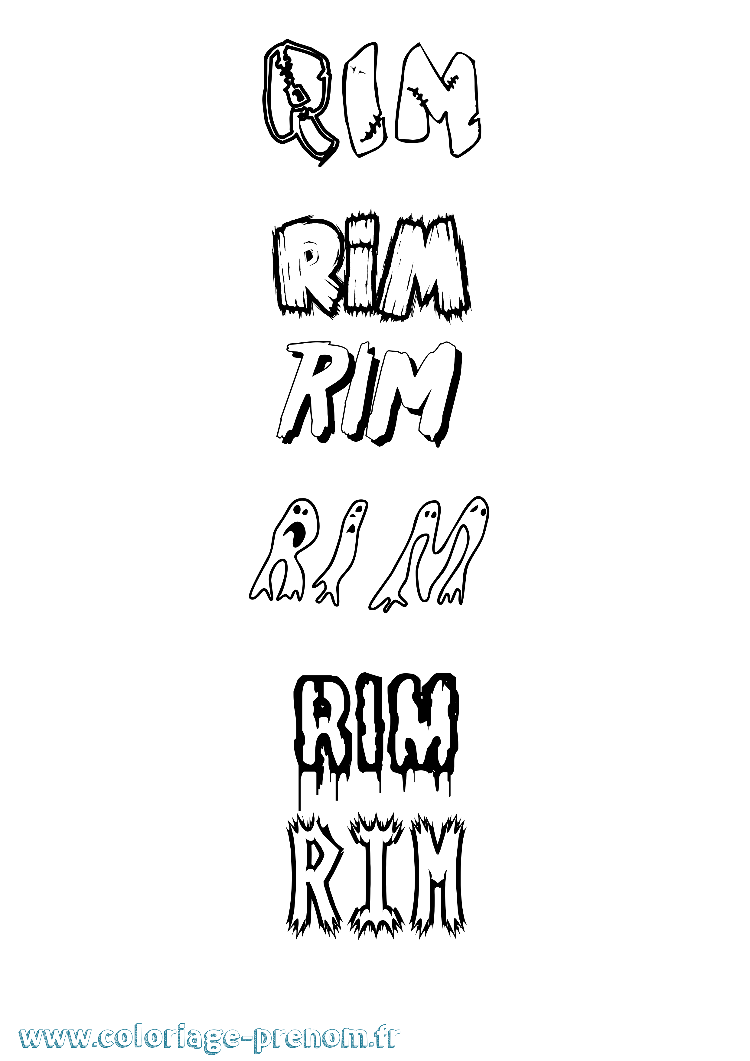 Coloriage Rim Frisson Coloriage prénom Rim Frisson