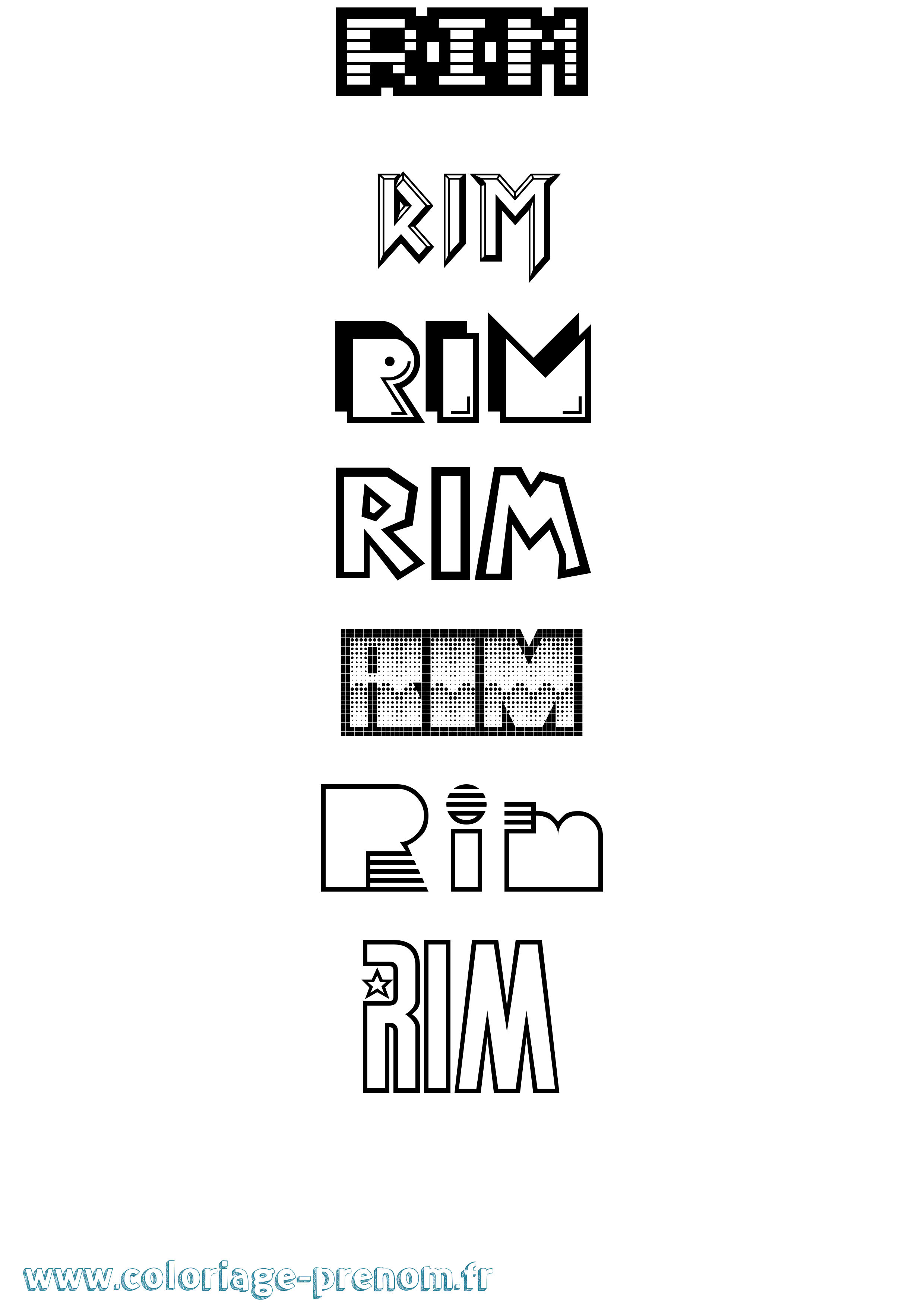 Coloriage Rim Jeux Vidéos Coloriage prénom Rim Jeux Vidéos