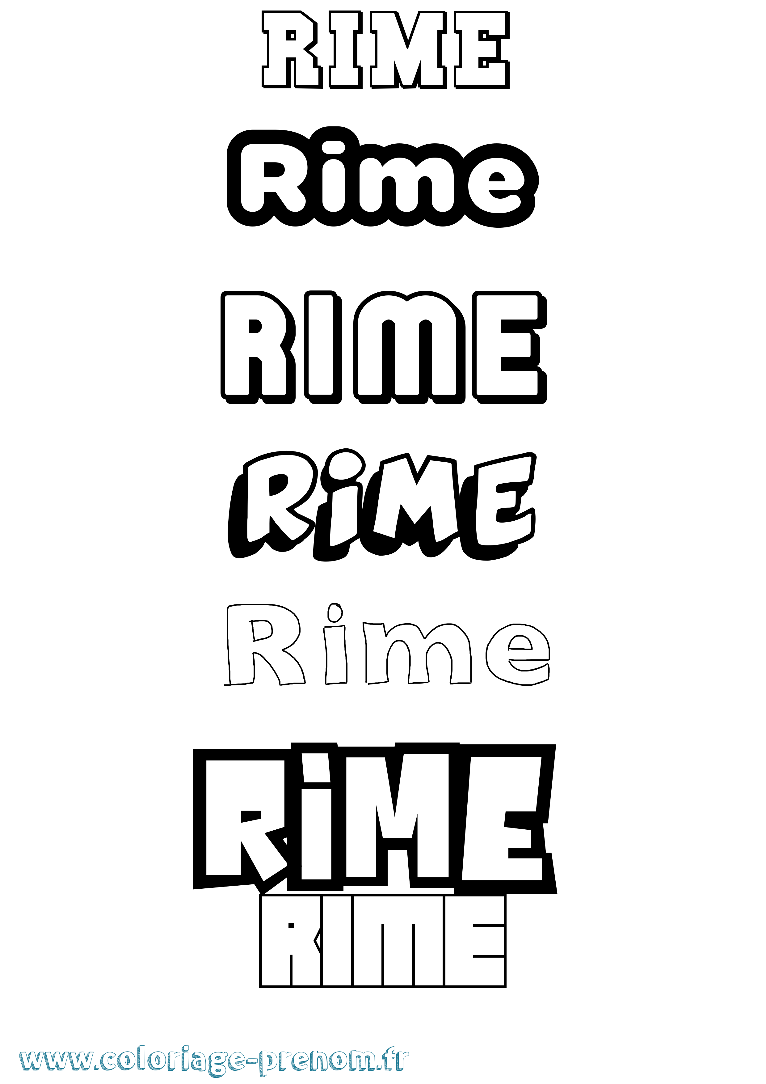 Coloriage prénom Rime Simple