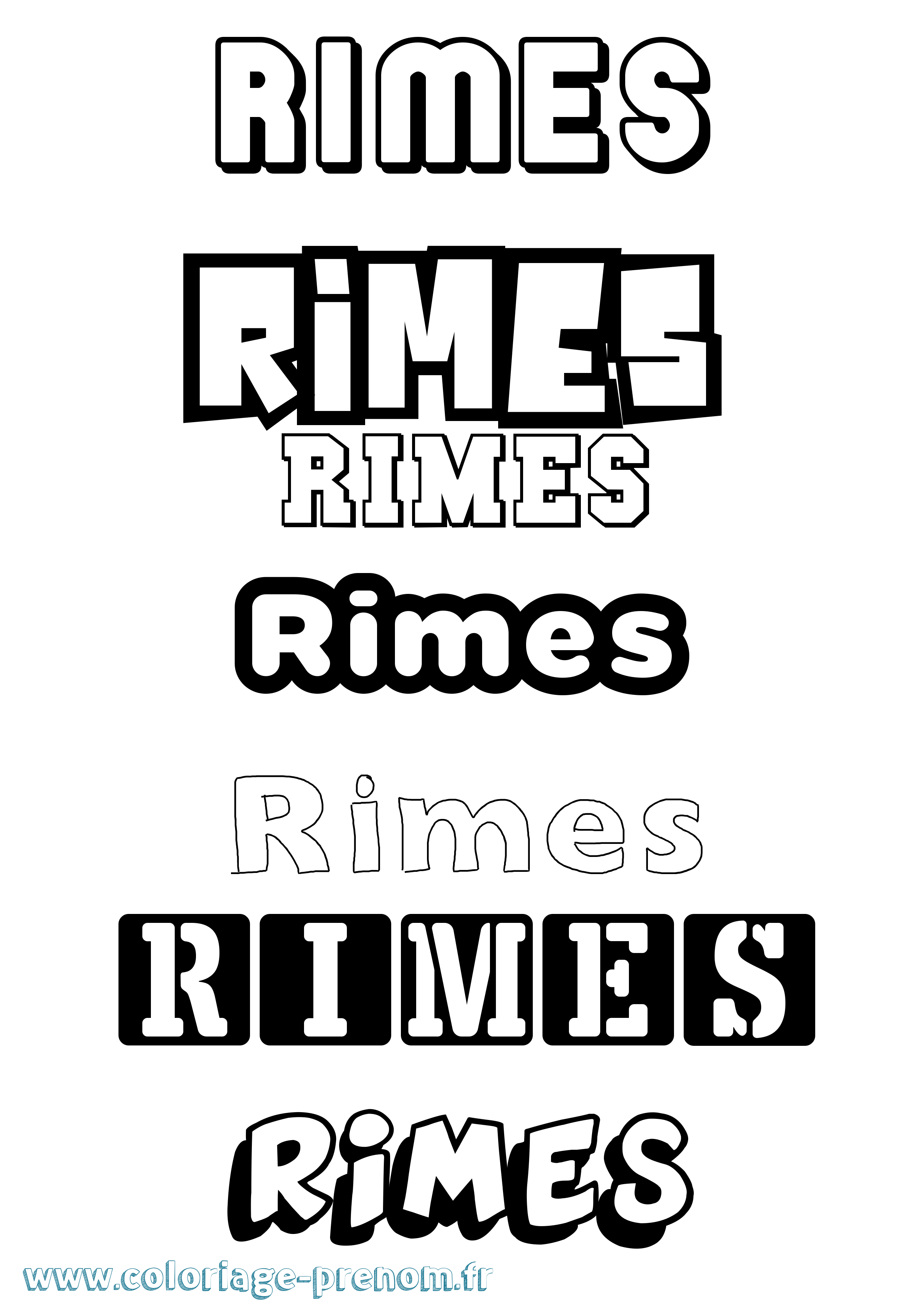 Coloriage prénom Rimes Simple