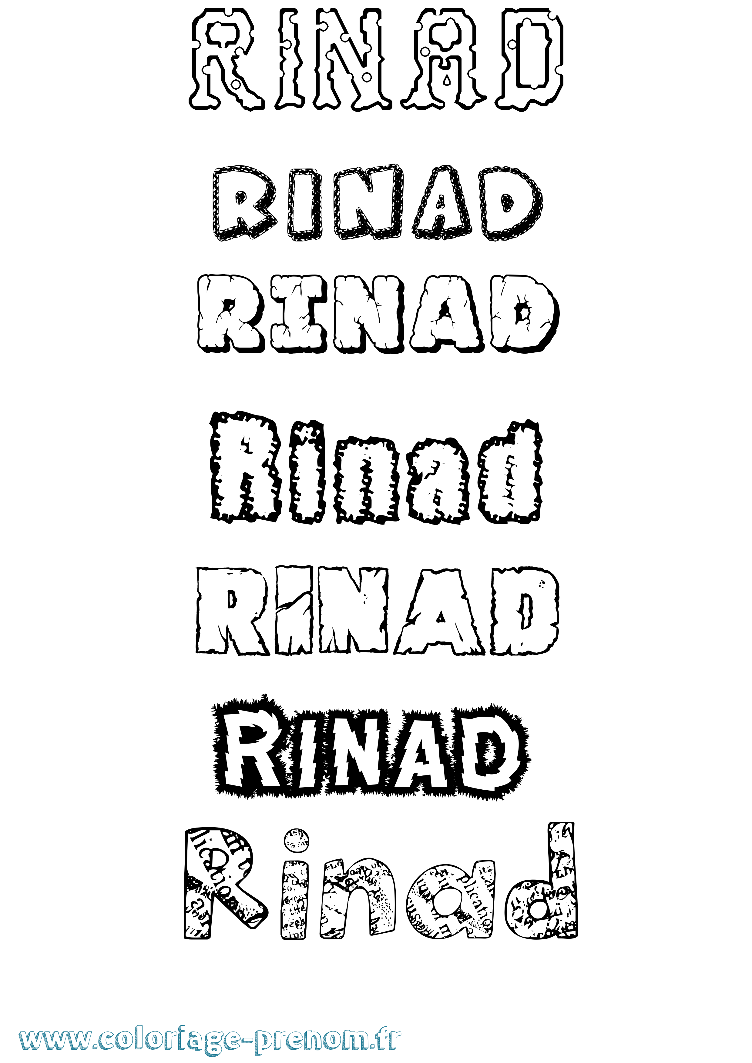 Coloriage Rinad Destructuré Coloriage prénom Rinad Destructuré