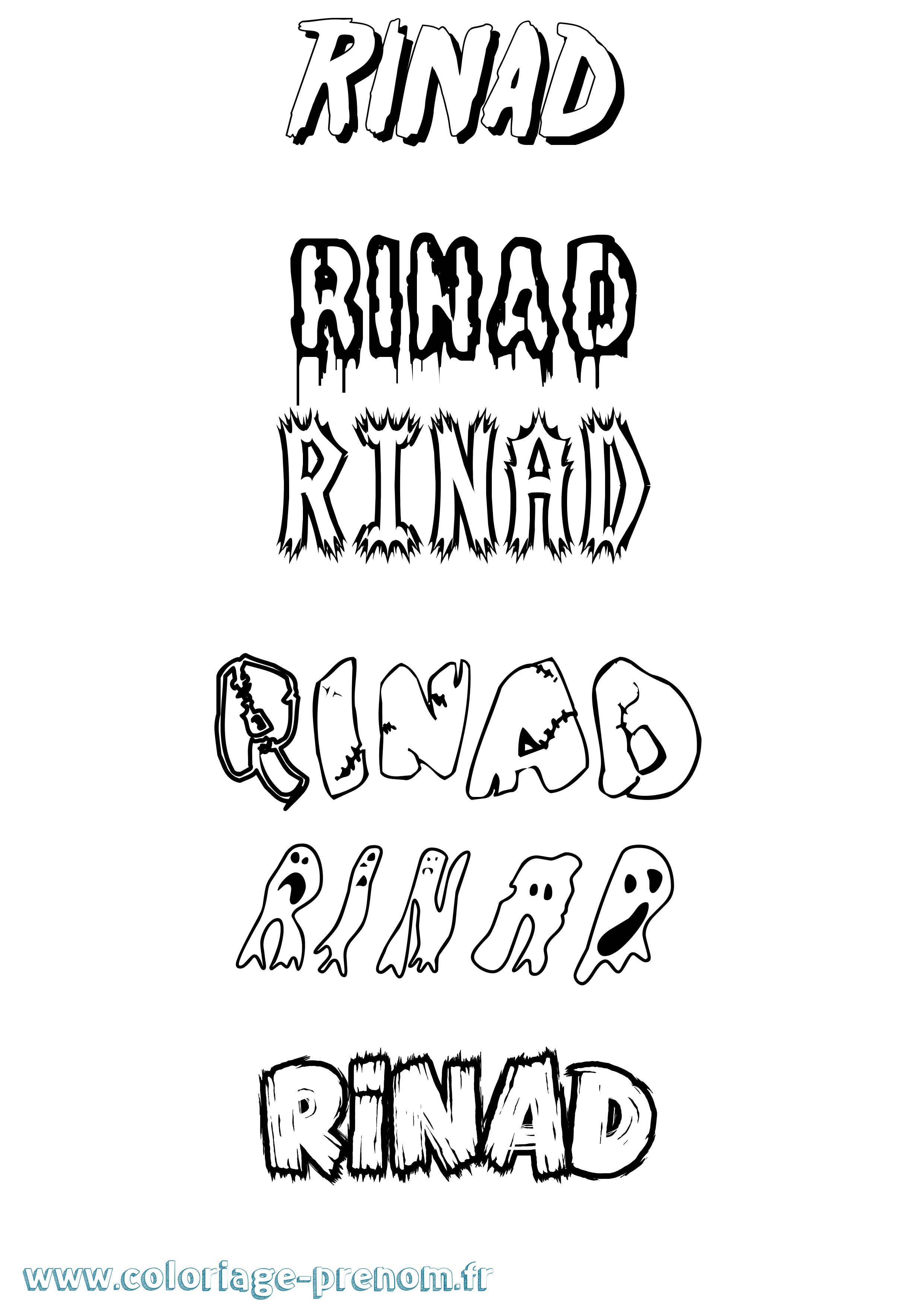 Coloriage prénom Rinad Frisson