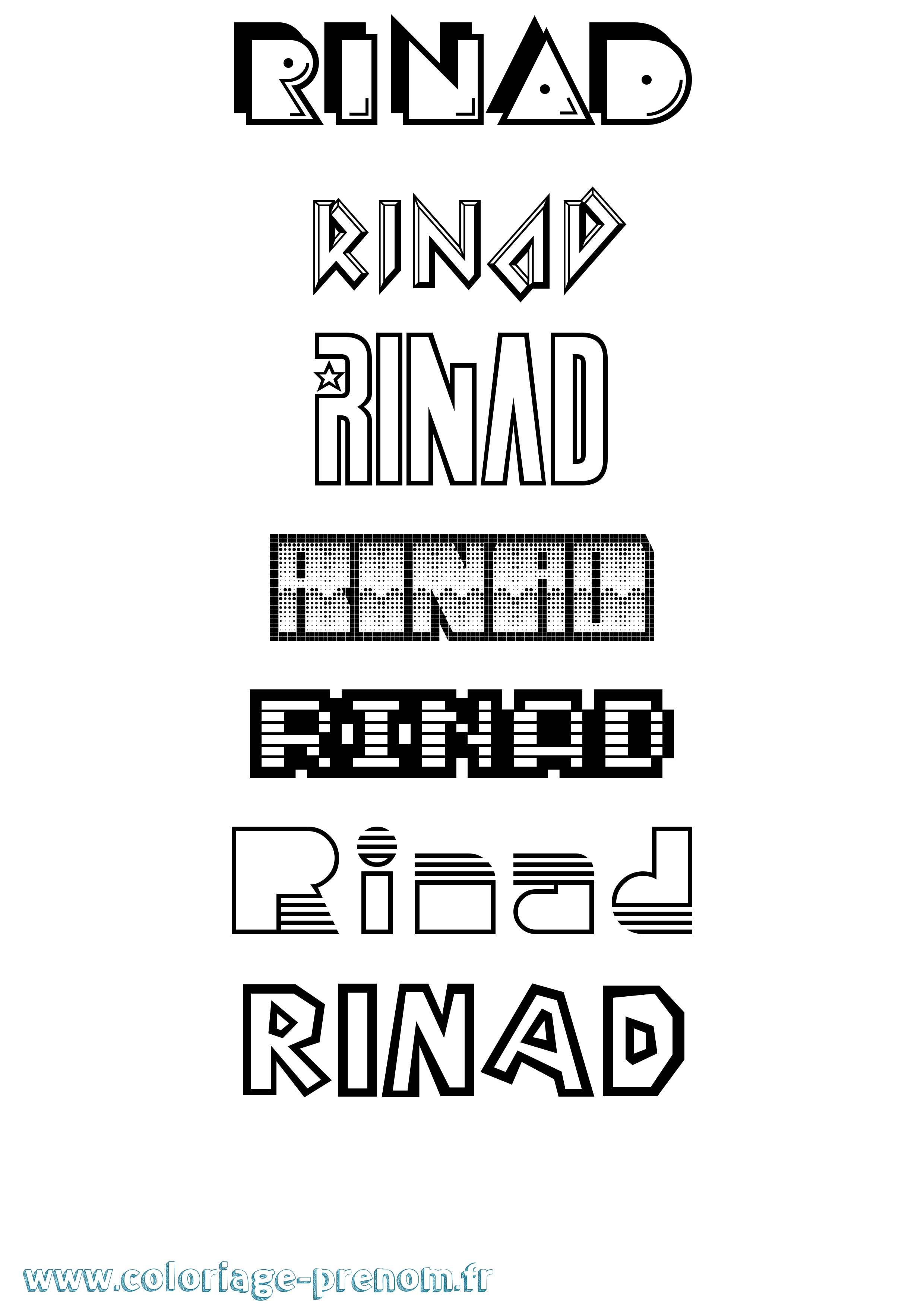 Coloriage prénom Rinad Jeux Vidéos