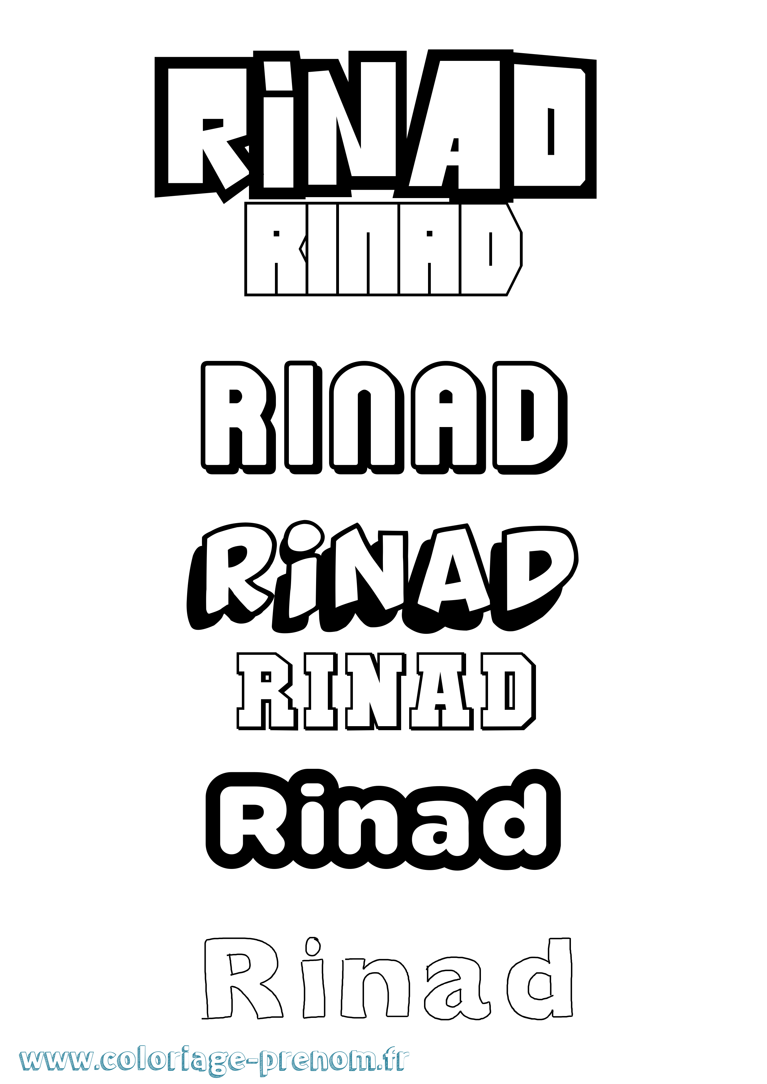 Coloriage Rinad Simple Coloriage prénom Rinad Simple