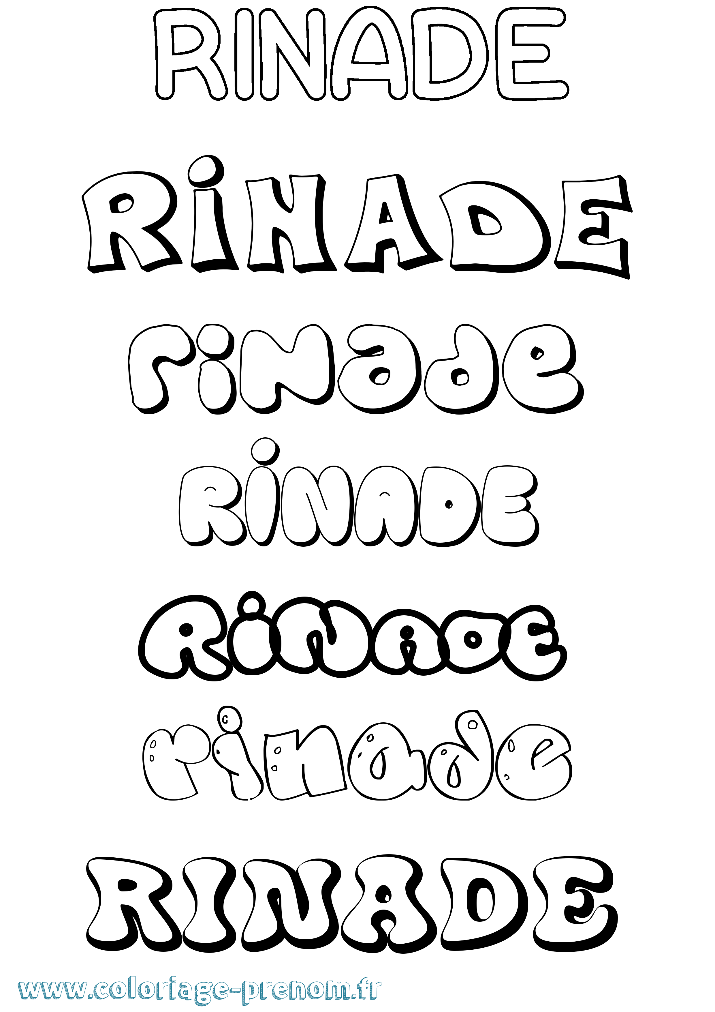 Coloriage Rinade Bubble Coloriage prénom Rinade Bubble