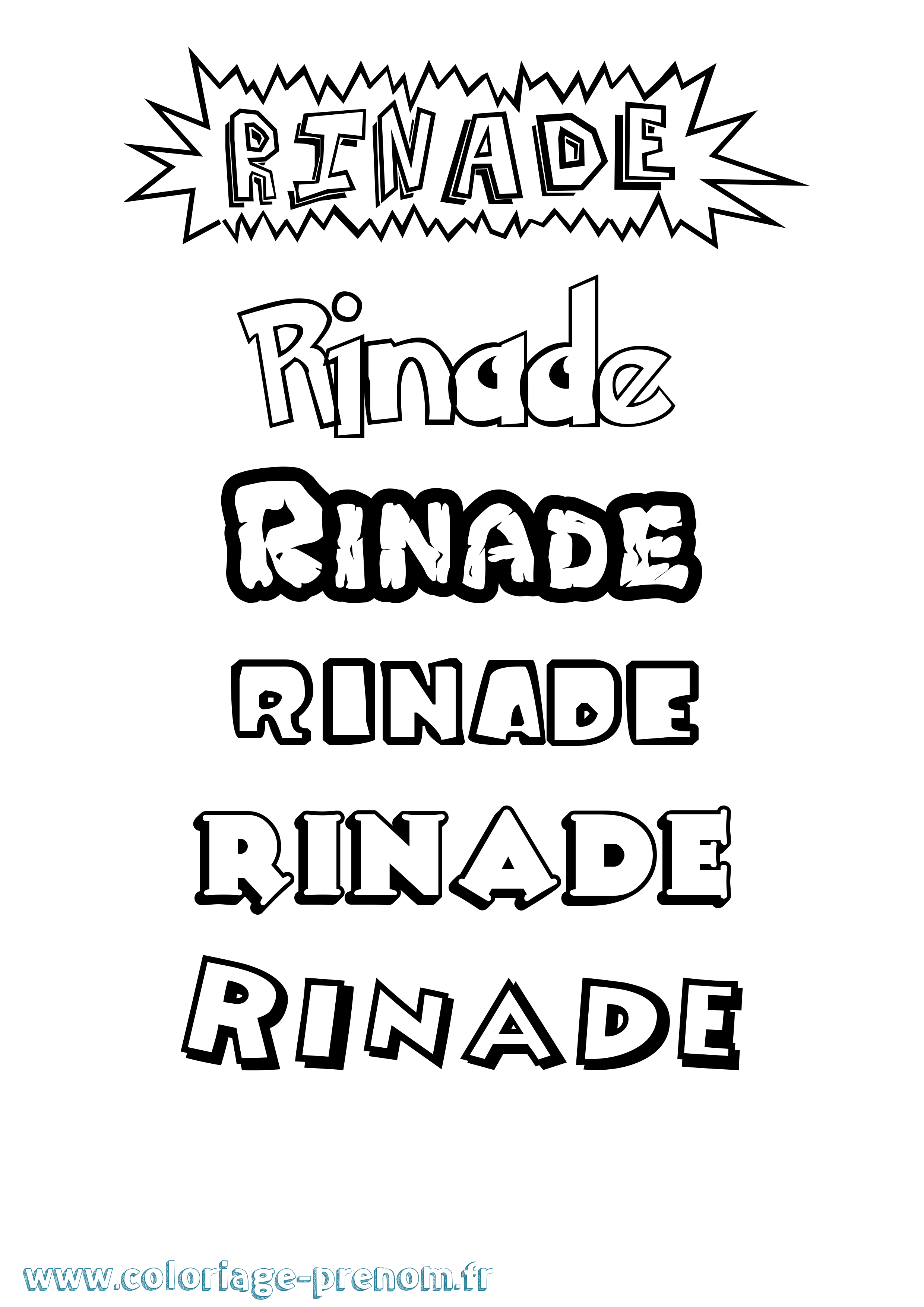 Coloriage Rinade Dessin Animé Coloriage prénom Rinade Dessin Animé