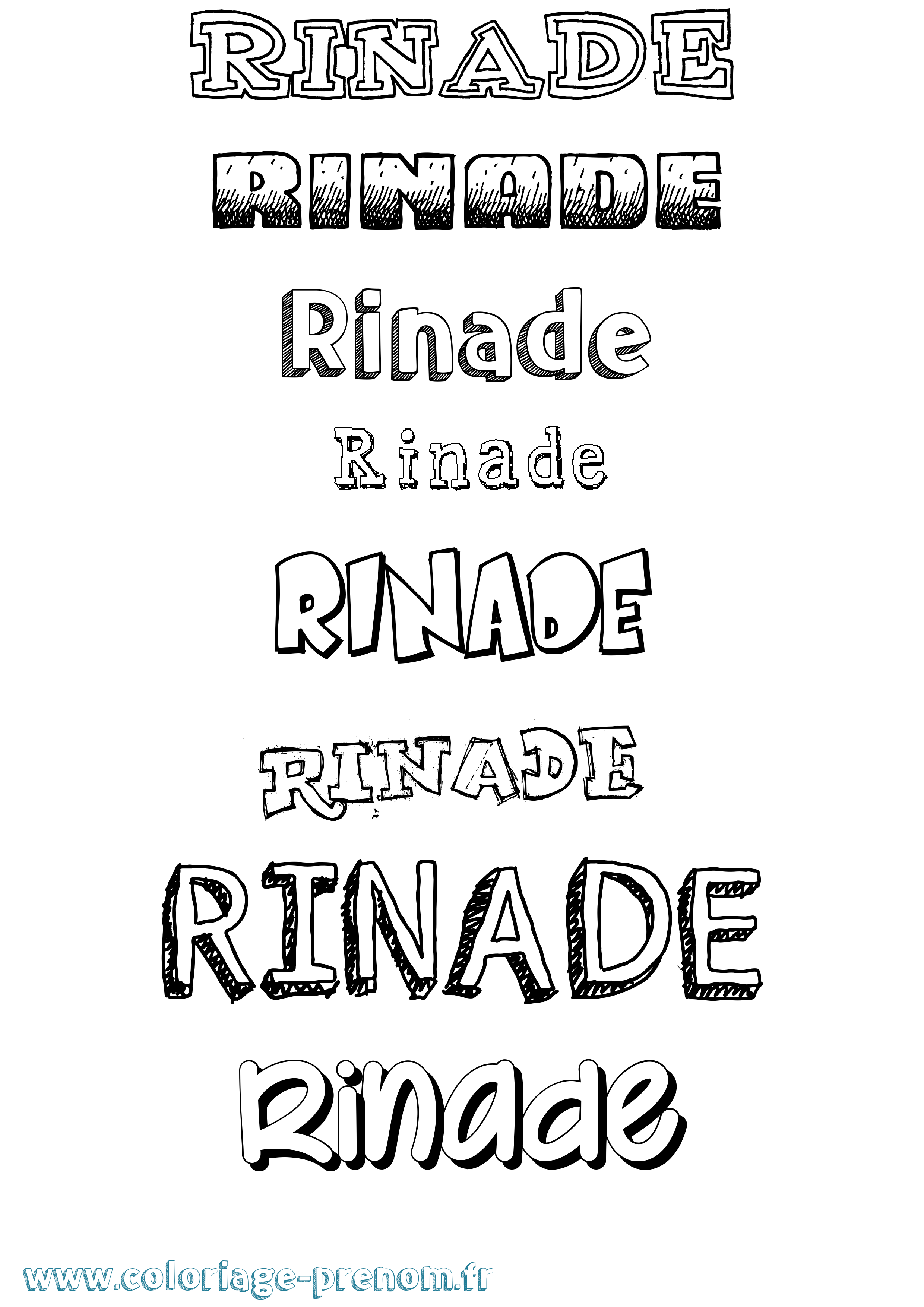 Coloriage Rinade Dessiné Coloriage prénom Rinade Dessiné