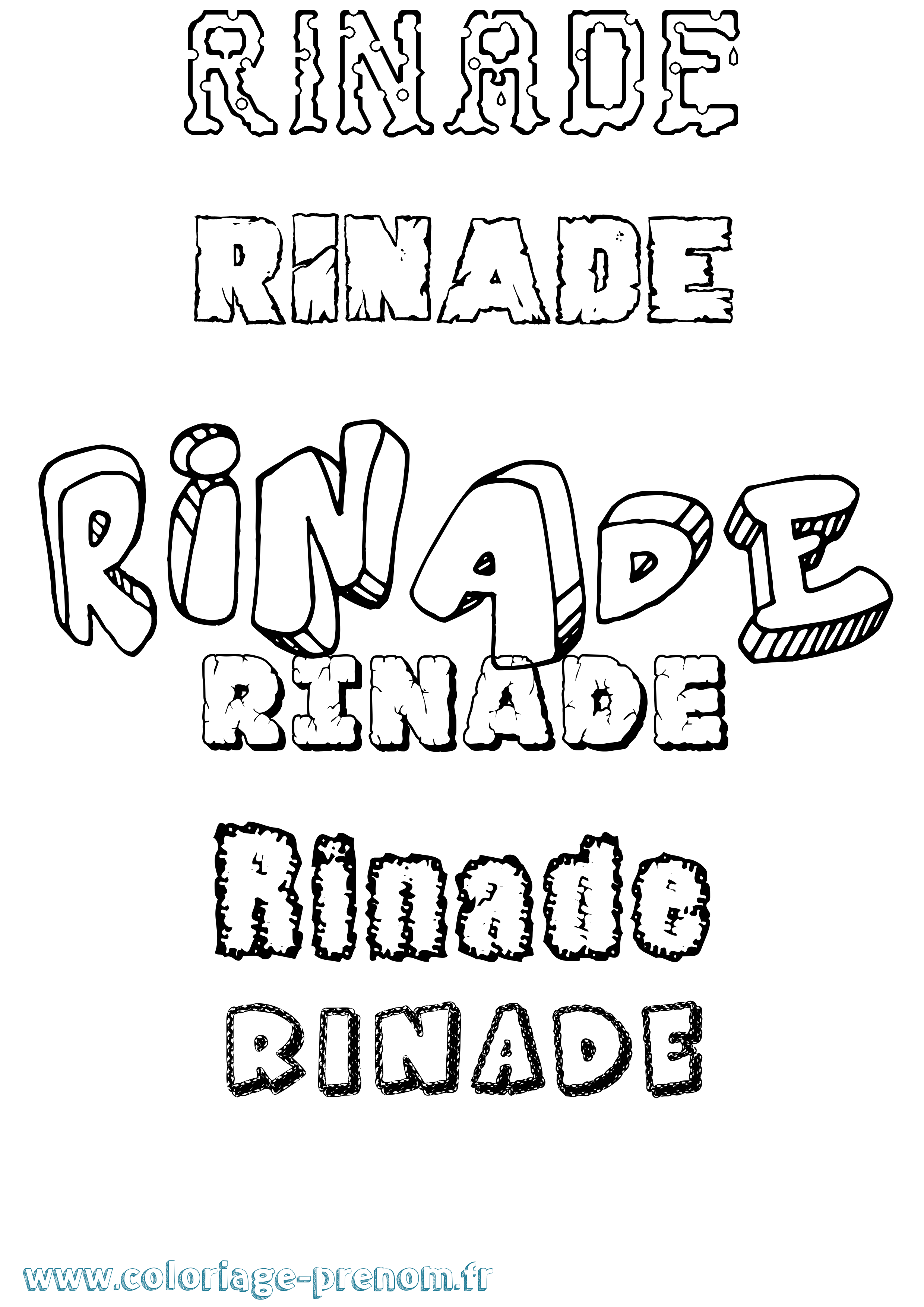Coloriage Rinade Destructuré Coloriage prénom Rinade Destructuré