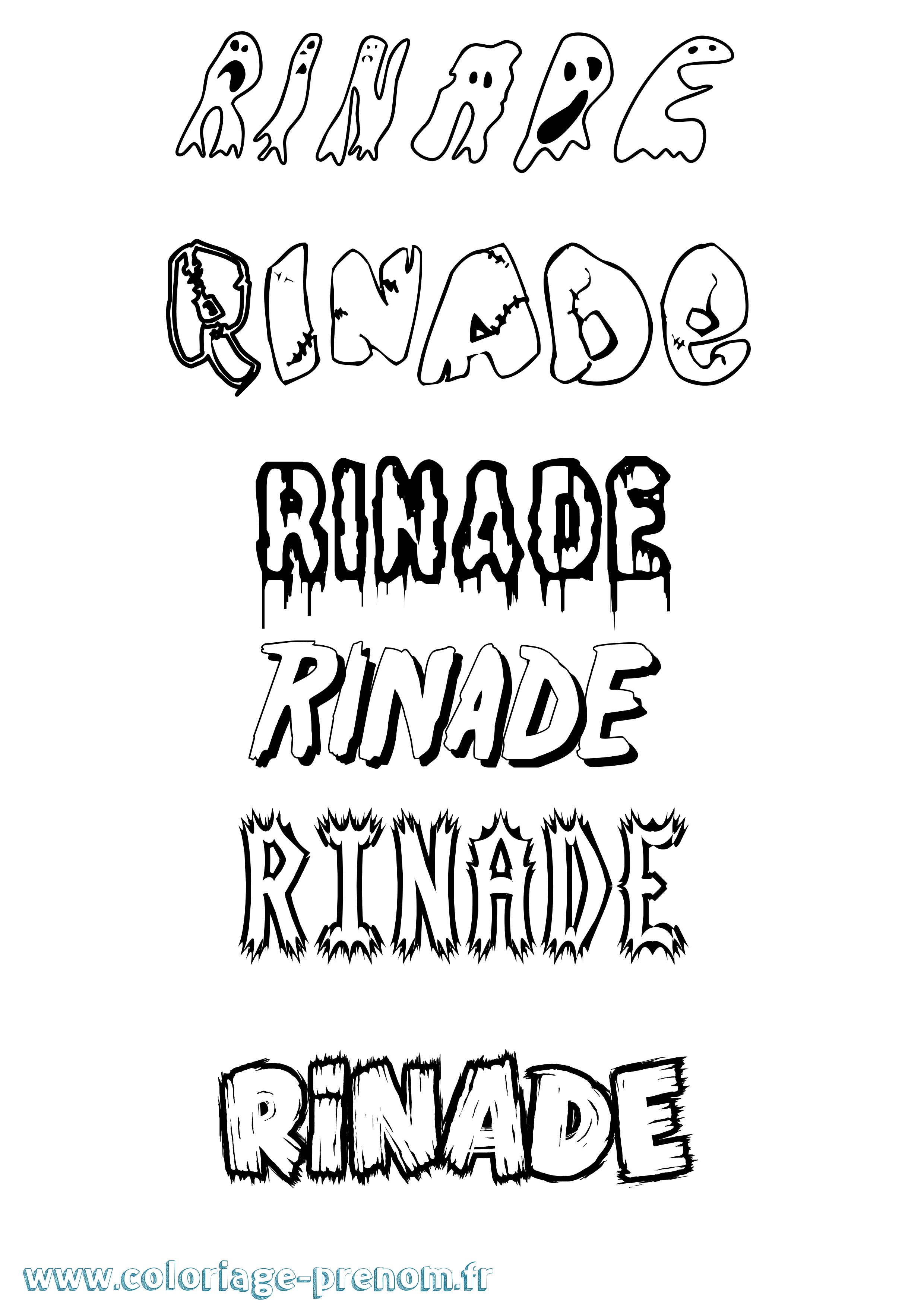 Coloriage Rinade Frisson Coloriage prénom Rinade Frisson