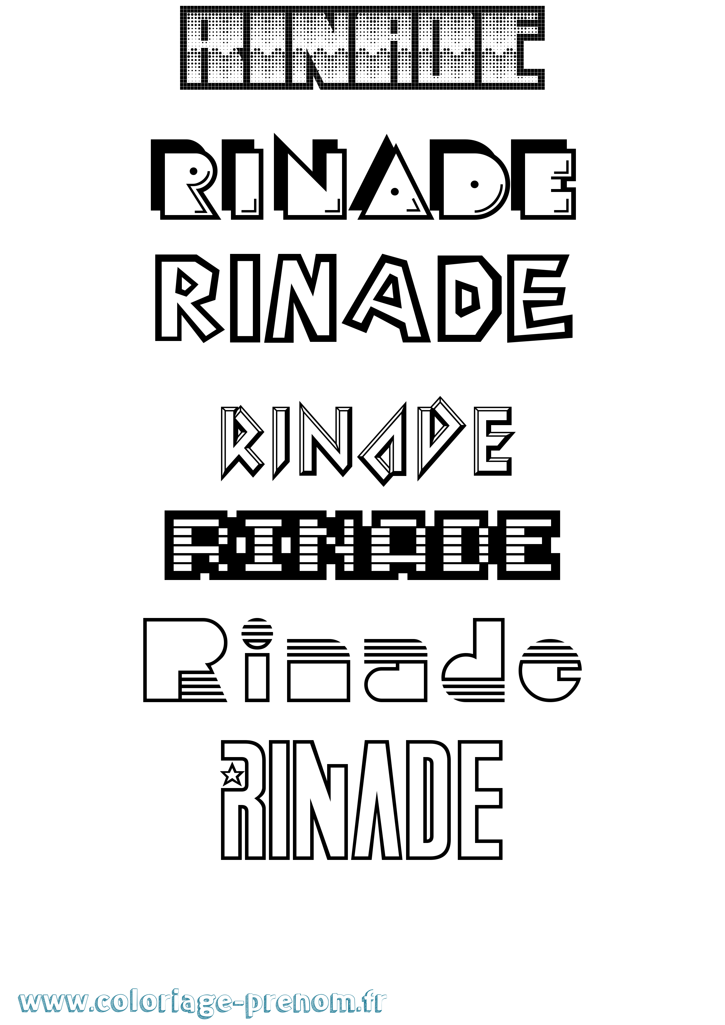 Coloriage Rinade Jeux Vidéos Coloriage prénom Rinade Jeux Vidéos