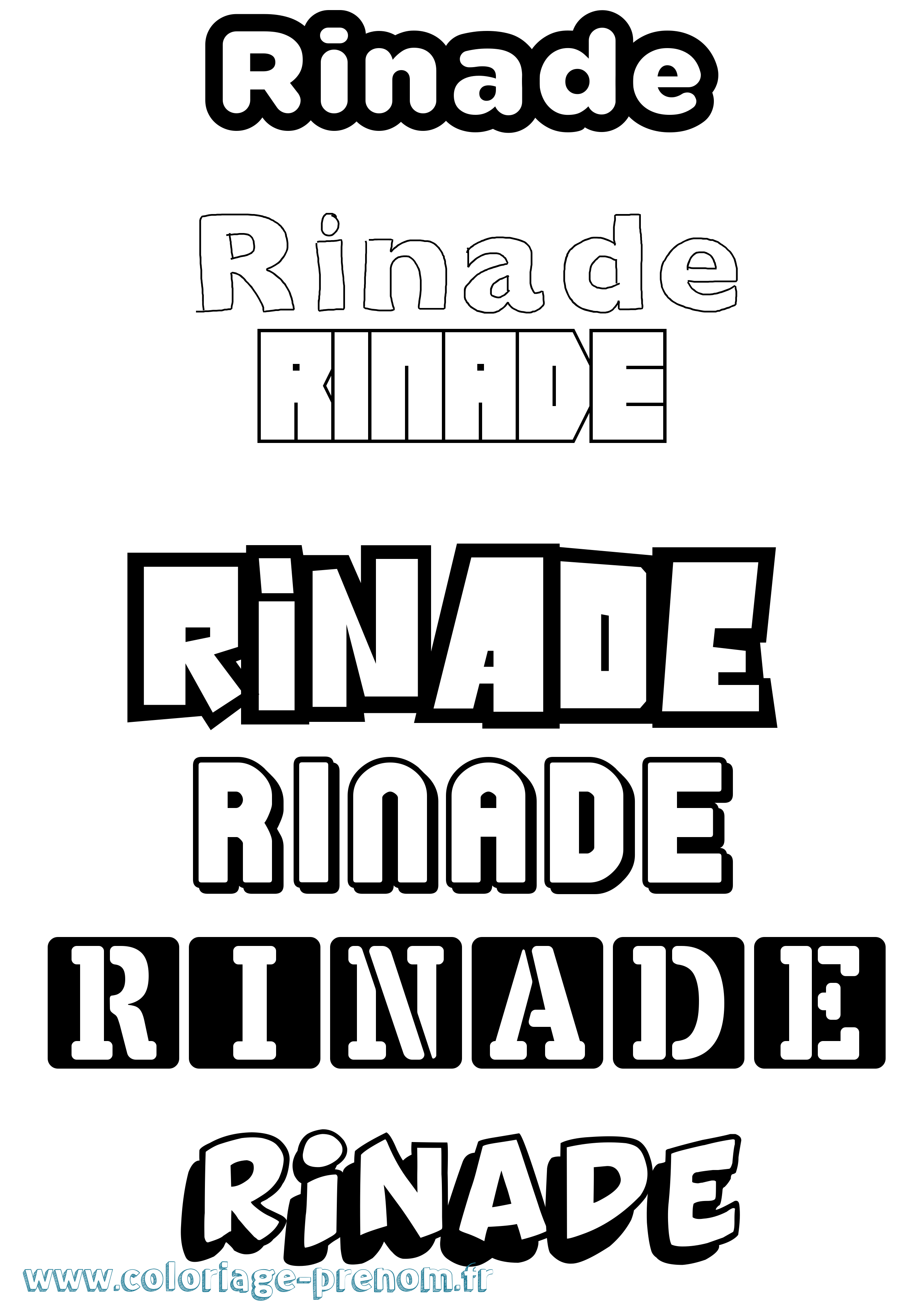 Coloriage Rinade Simple Coloriage prénom Rinade Simple