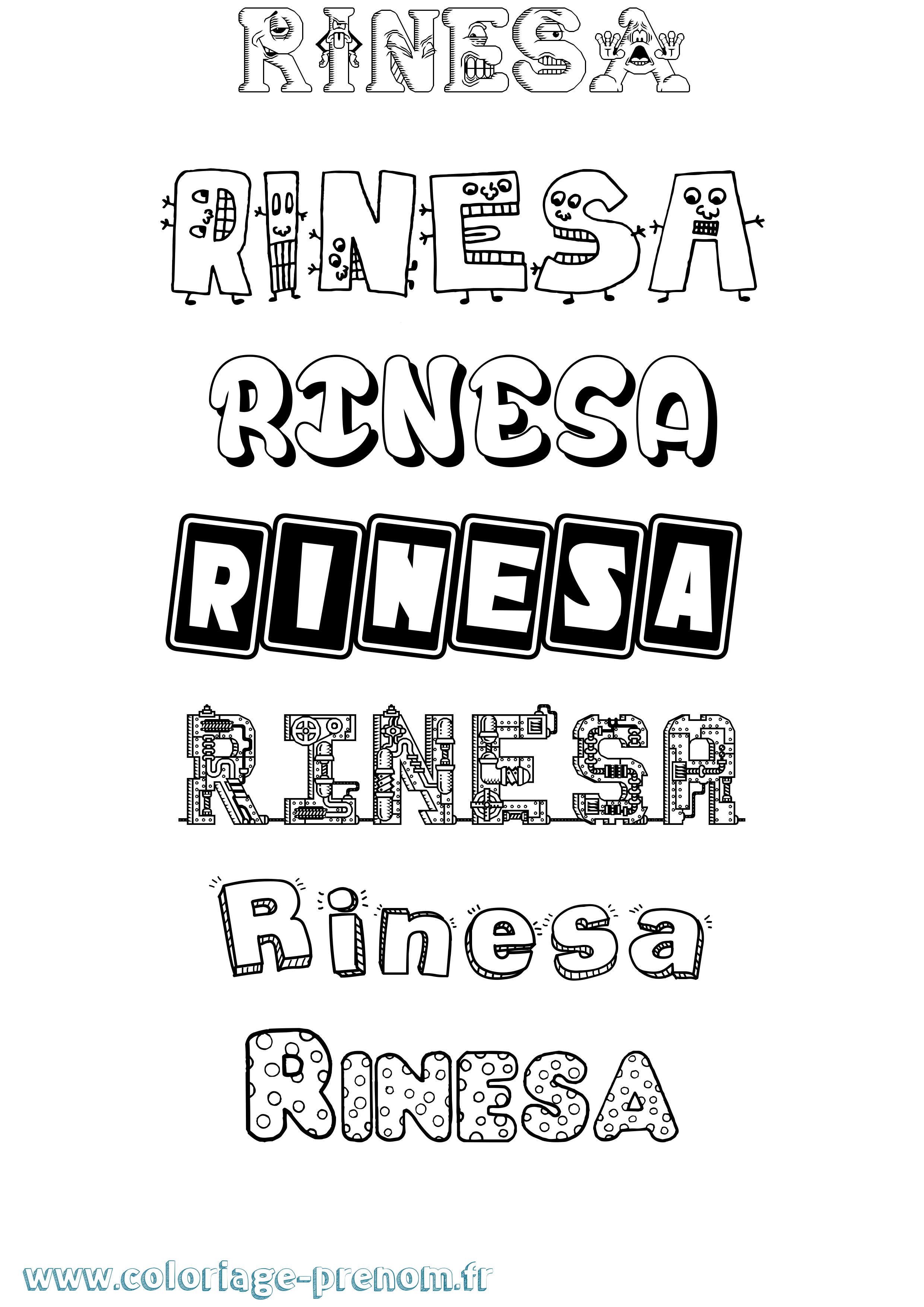 Coloriage Rinesa Fun Coloriage prénom Rinesa Fun