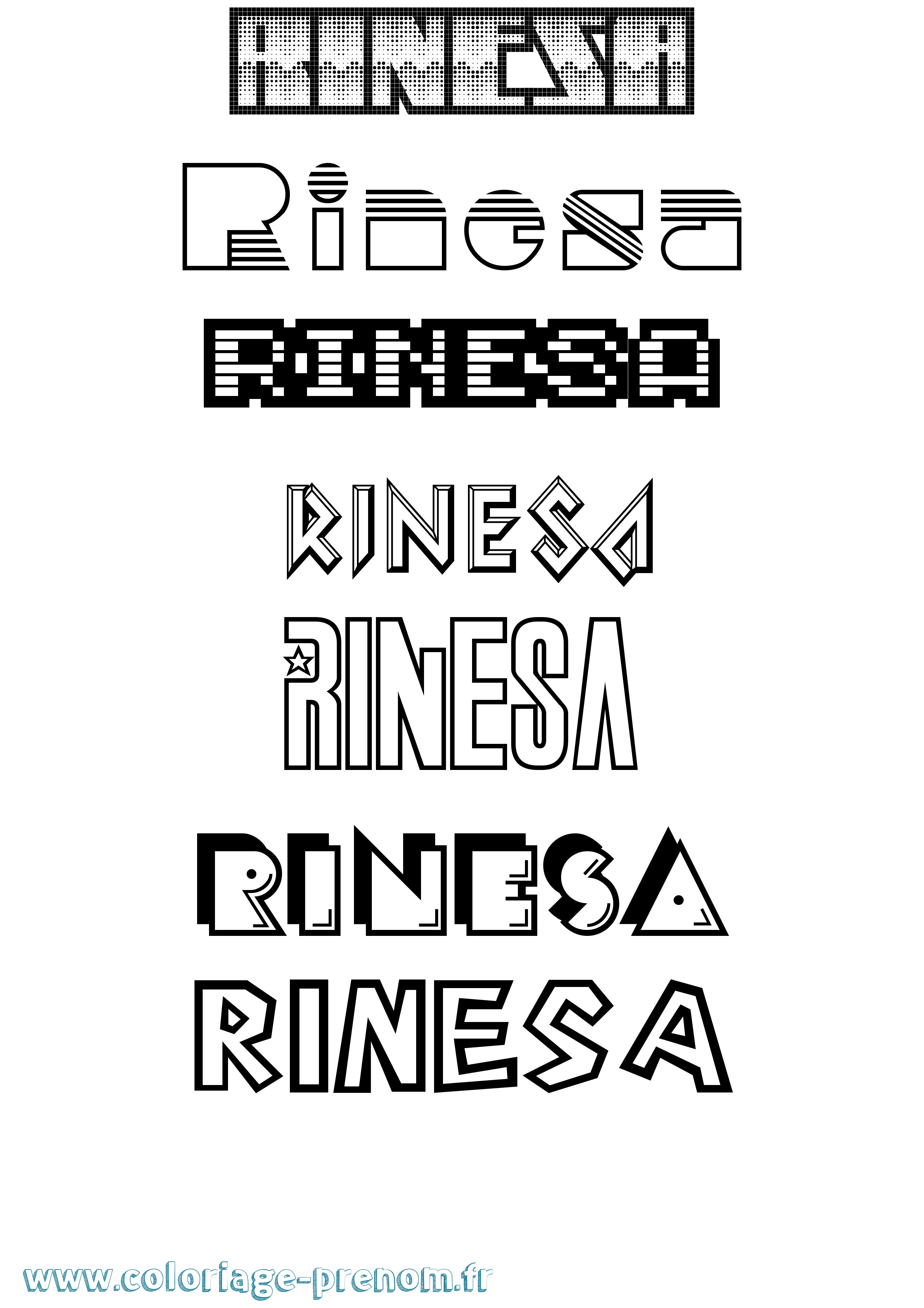 Coloriage Rinesa Jeux Vidéos Coloriage prénom Rinesa Jeux Vidéos