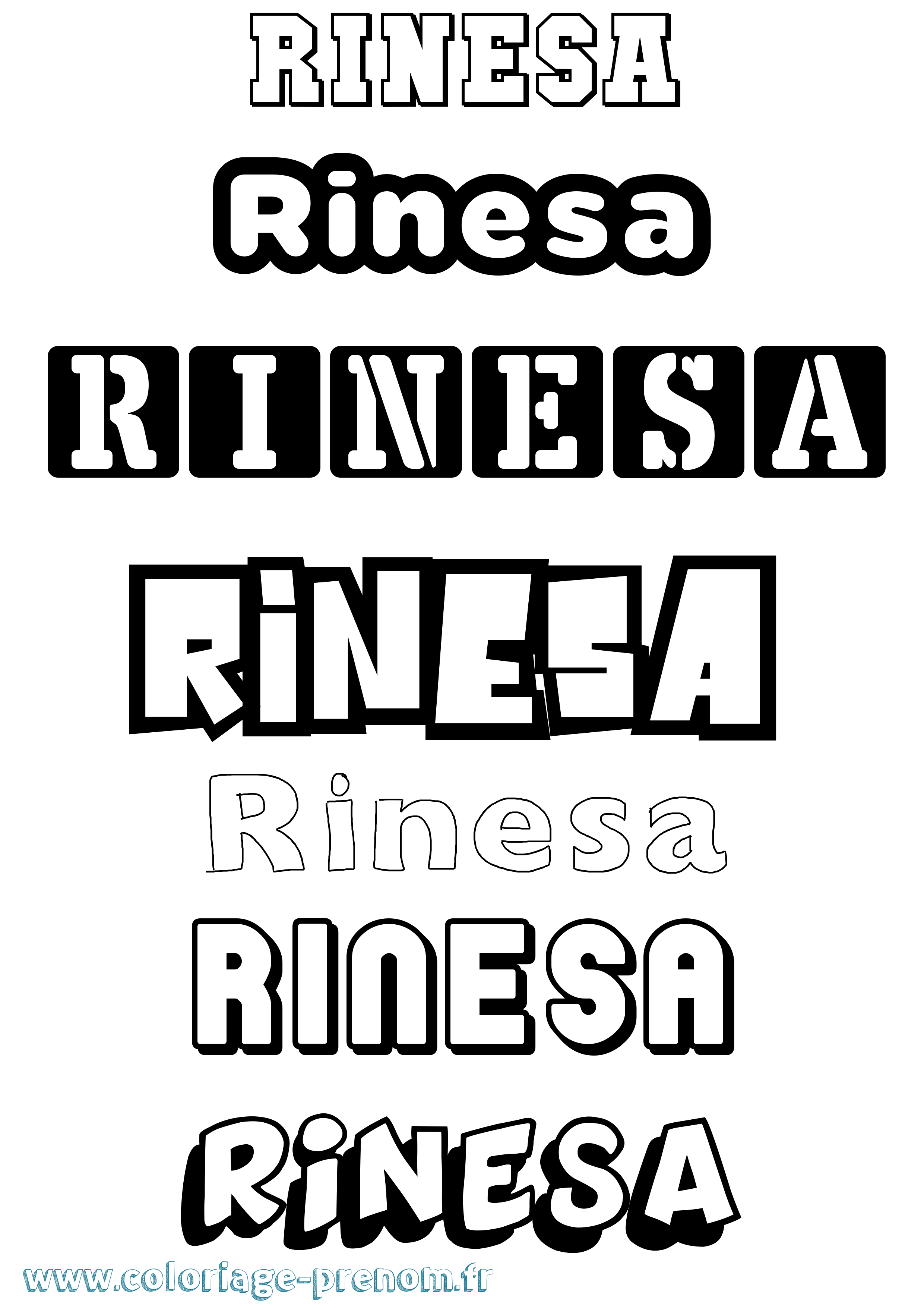 Coloriage Rinesa Simple Coloriage prénom Rinesa Simple