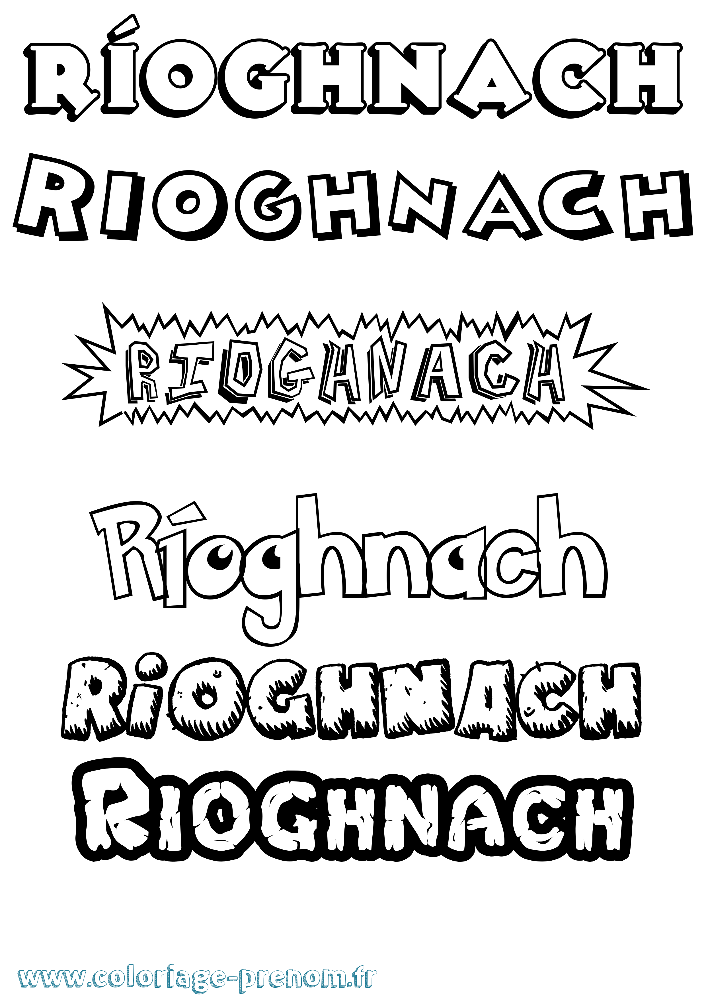 Coloriage Ríoghnach Dessin Animé Coloriage prénom Ríoghnach Dessin Animé