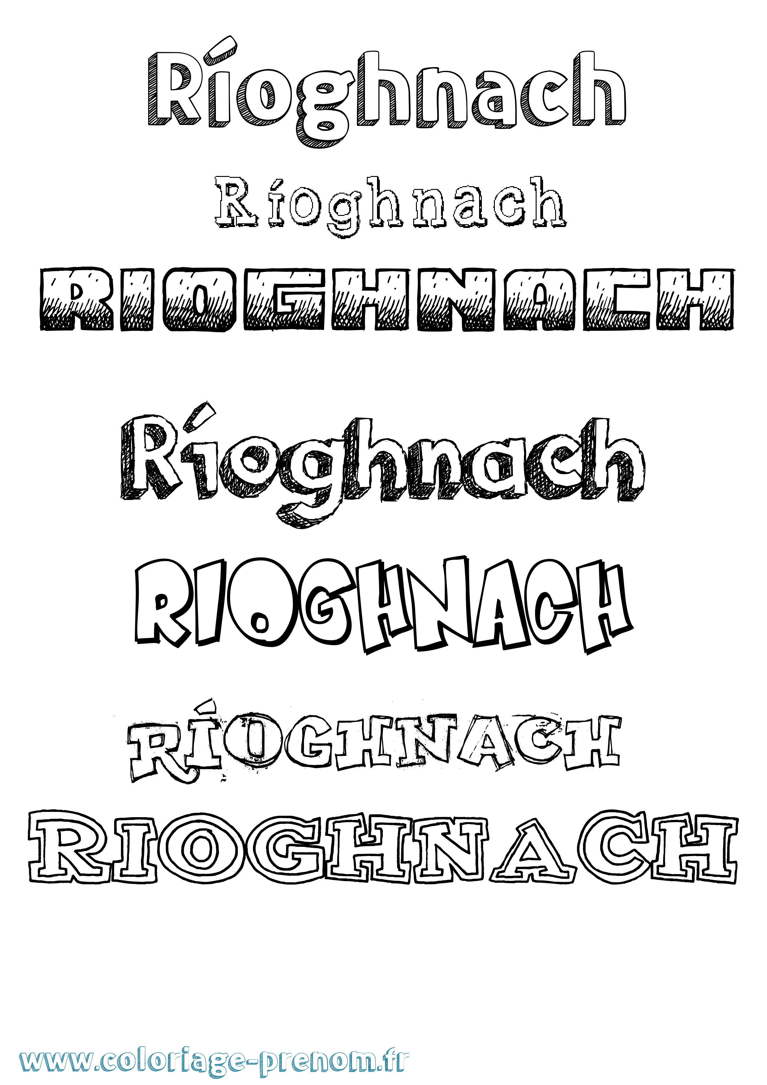 Coloriage Ríoghnach Dessiné Coloriage prénom Ríoghnach Dessiné