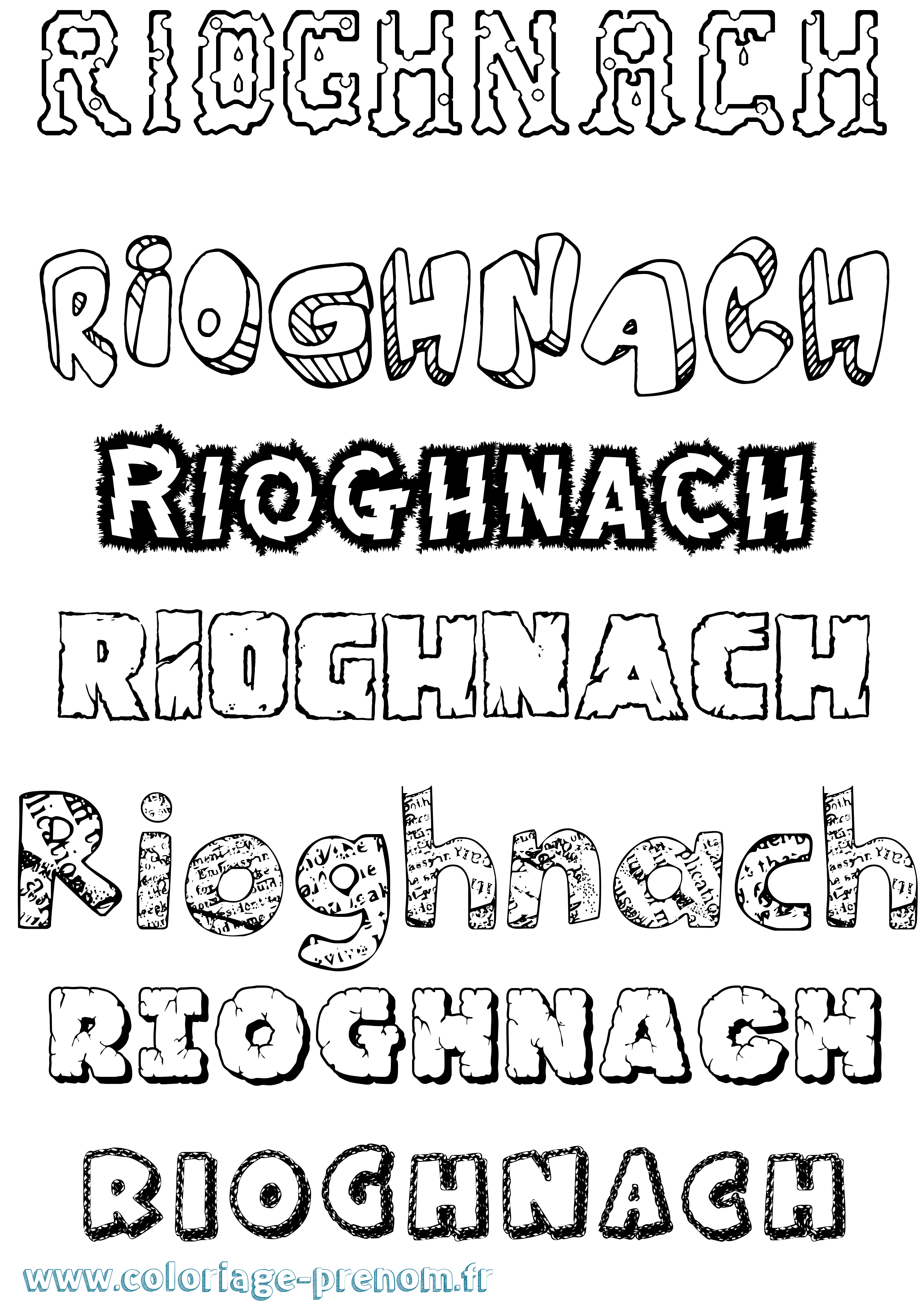 Coloriage Ríoghnach Destructuré Coloriage prénom Ríoghnach Destructuré