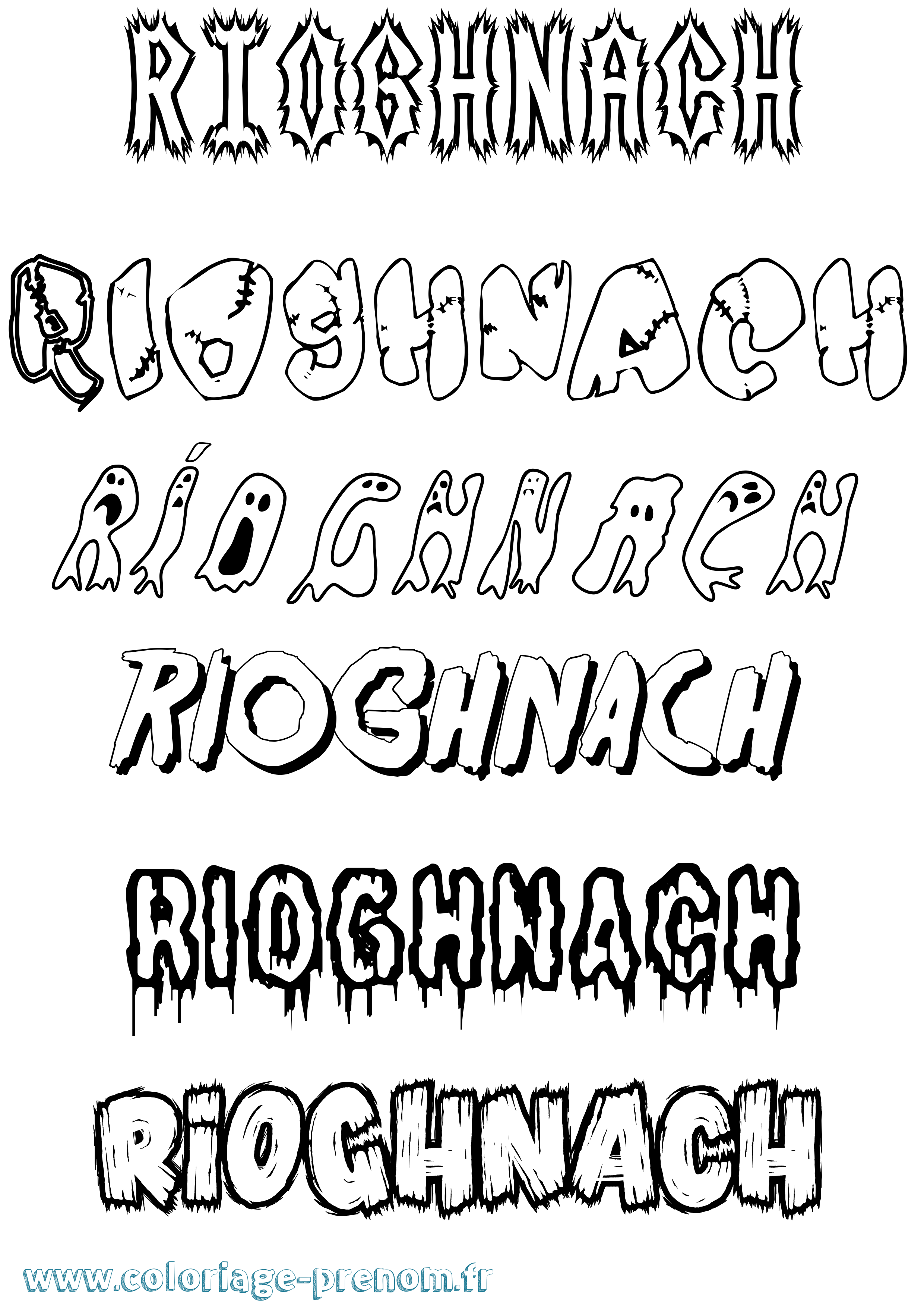 Coloriage Ríoghnach Frisson Coloriage prénom Ríoghnach Frisson