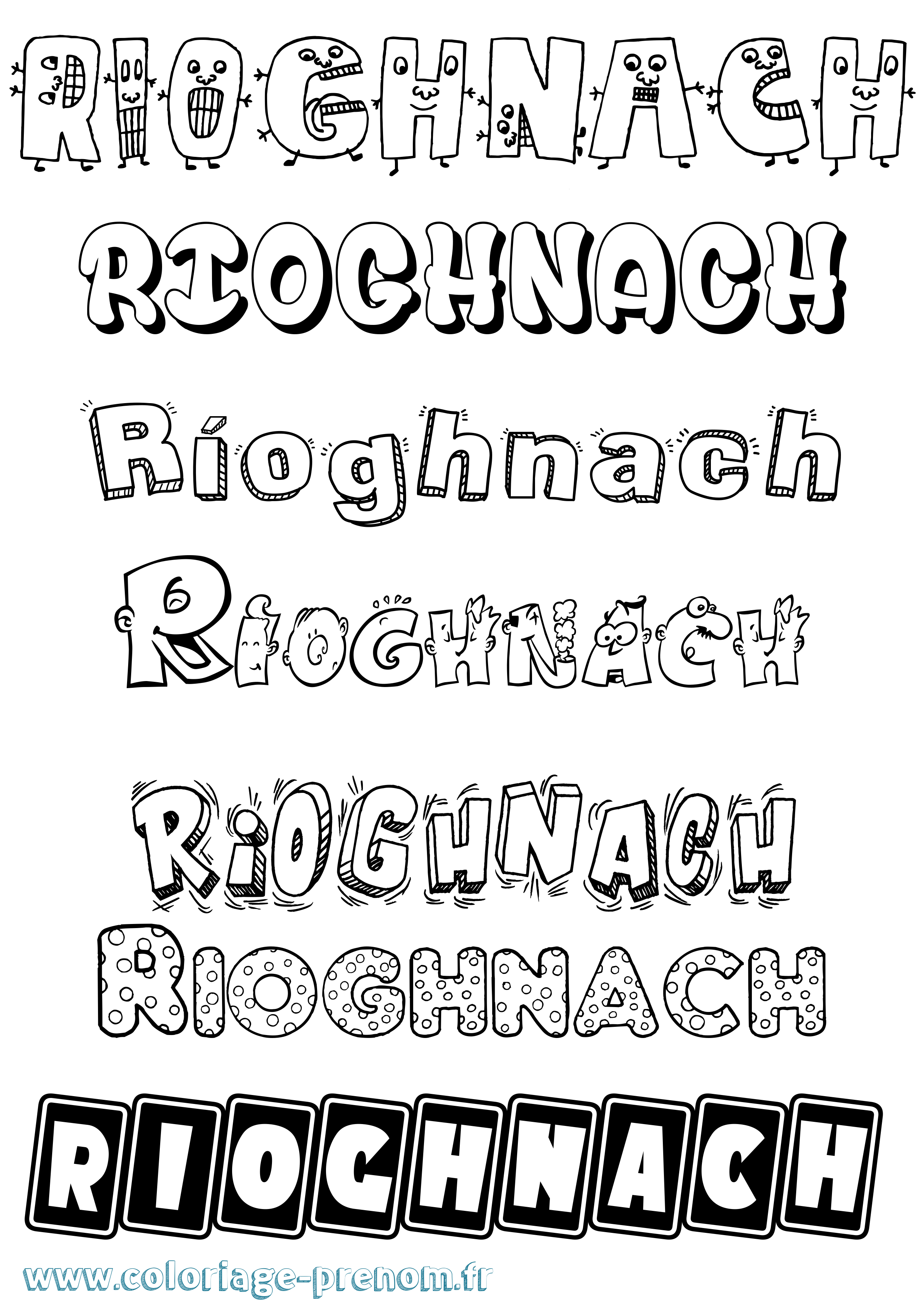 Coloriage prénom Ríoghnach Fun