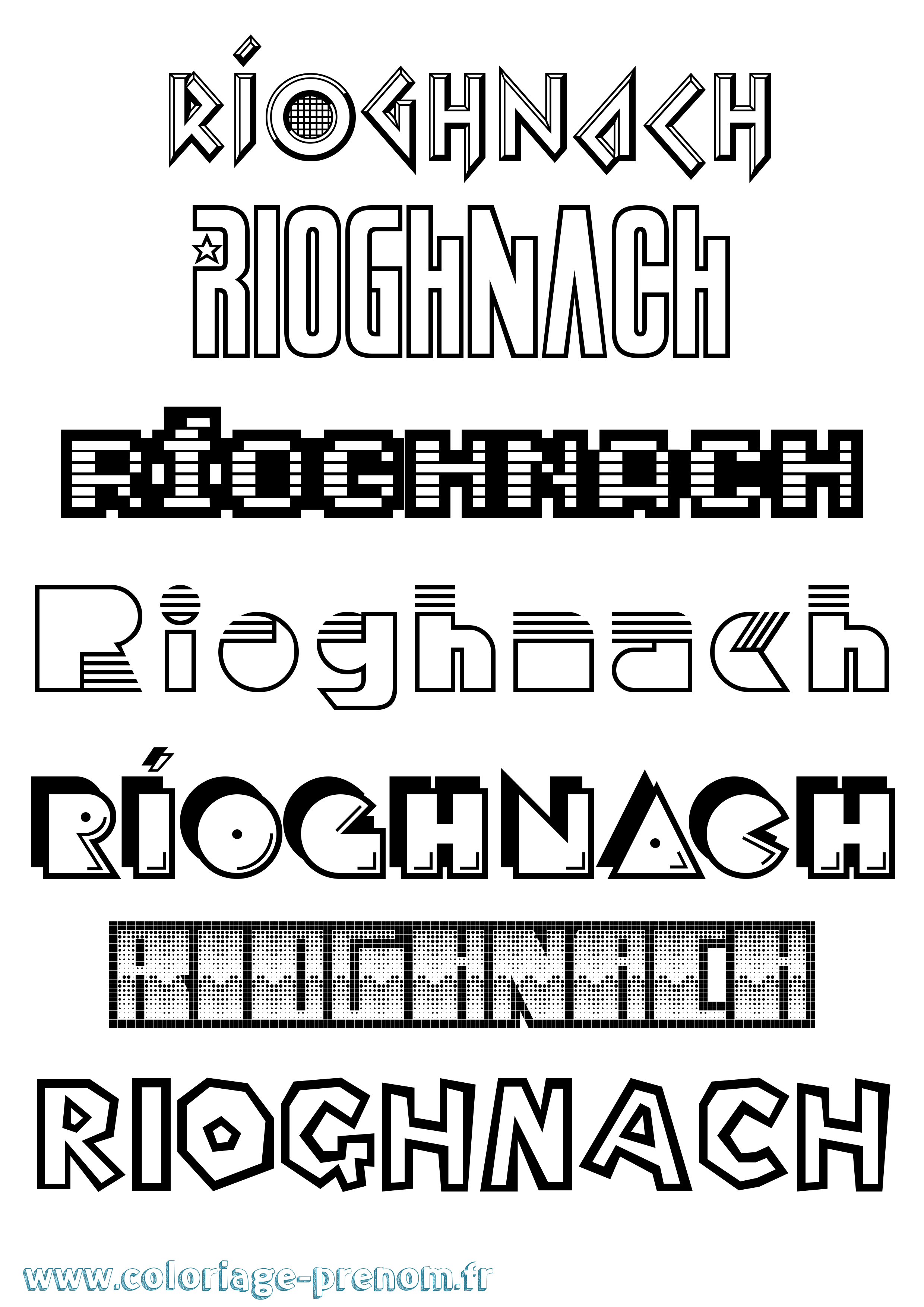 Coloriage prénom Ríoghnach Jeux Vidéos