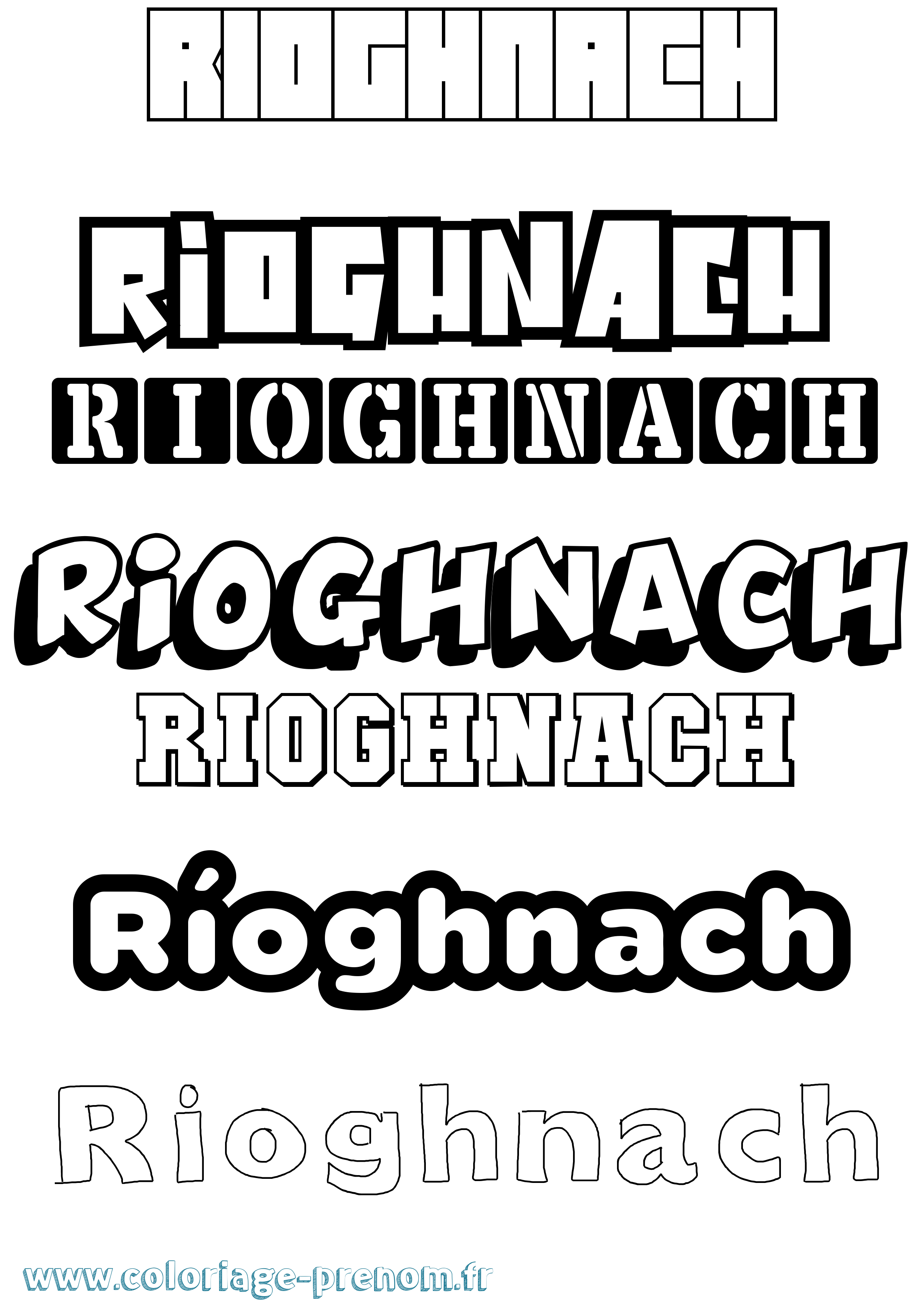 Coloriage prénom Ríoghnach Simple