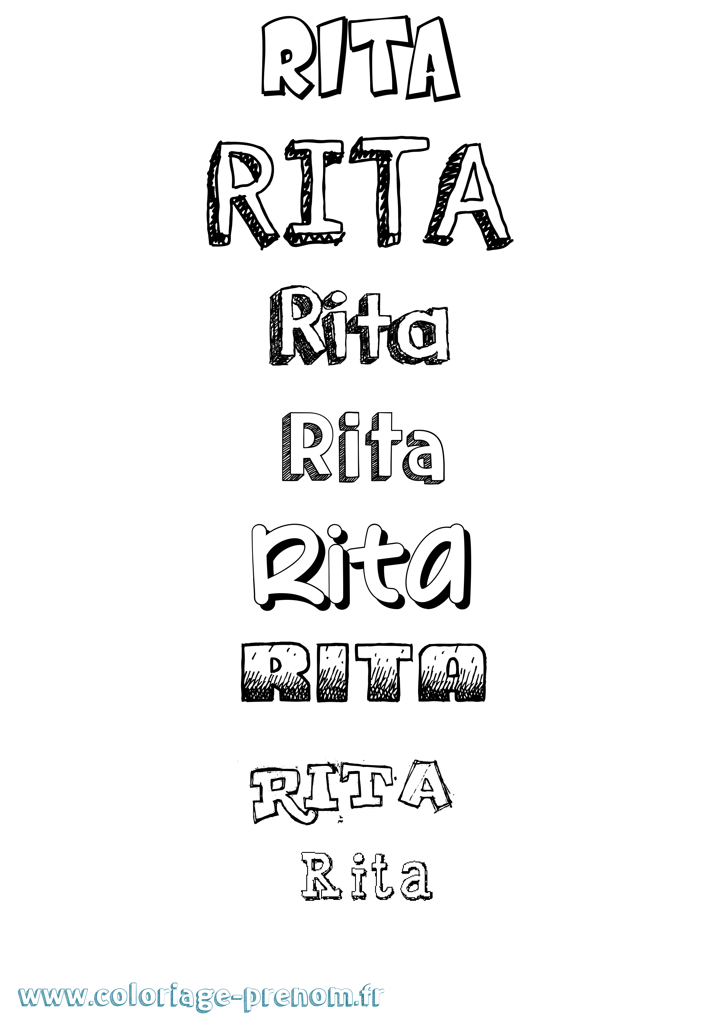 Coloriage prénom Rita Dessiné