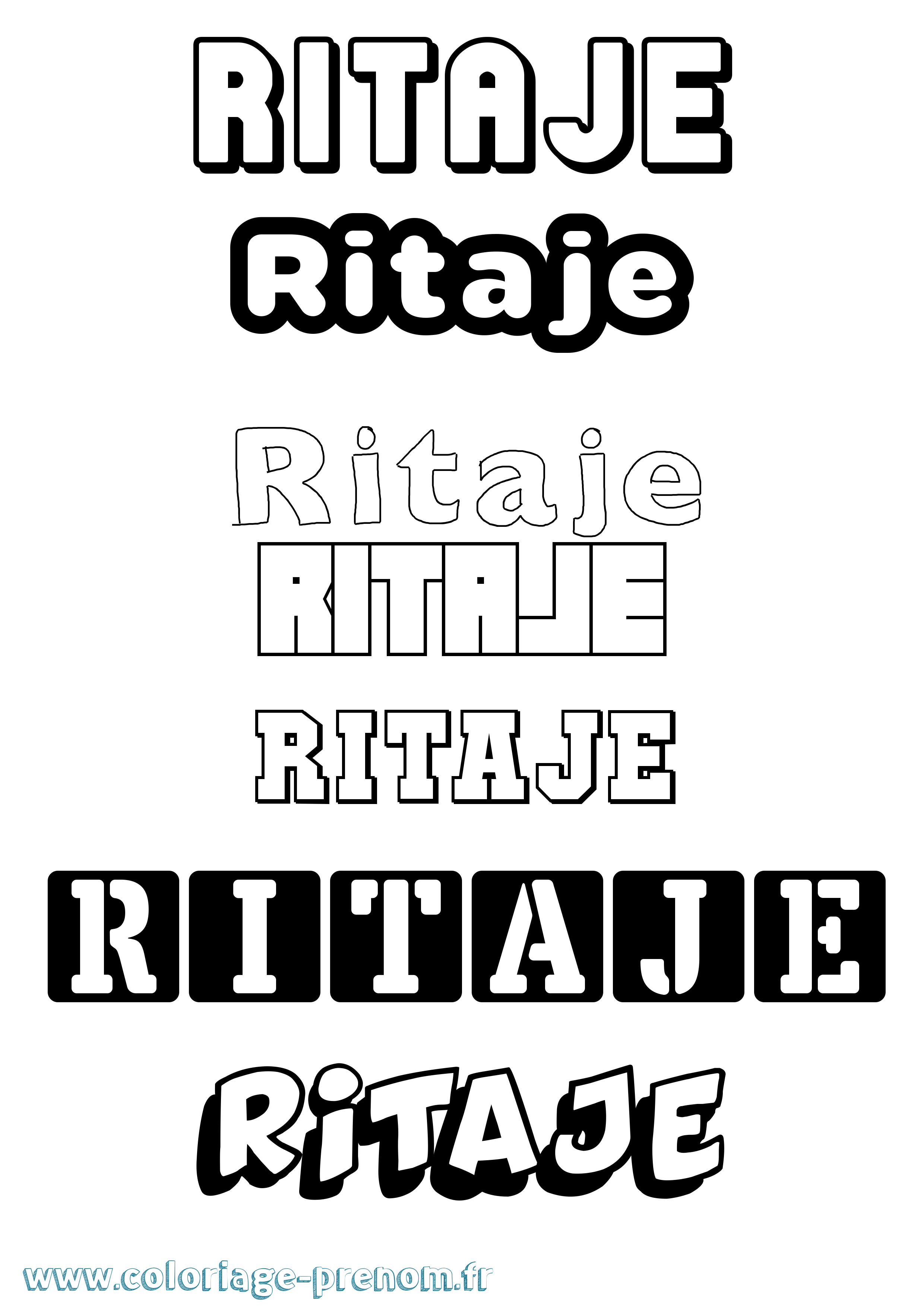 Coloriage prénom Ritaje Simple