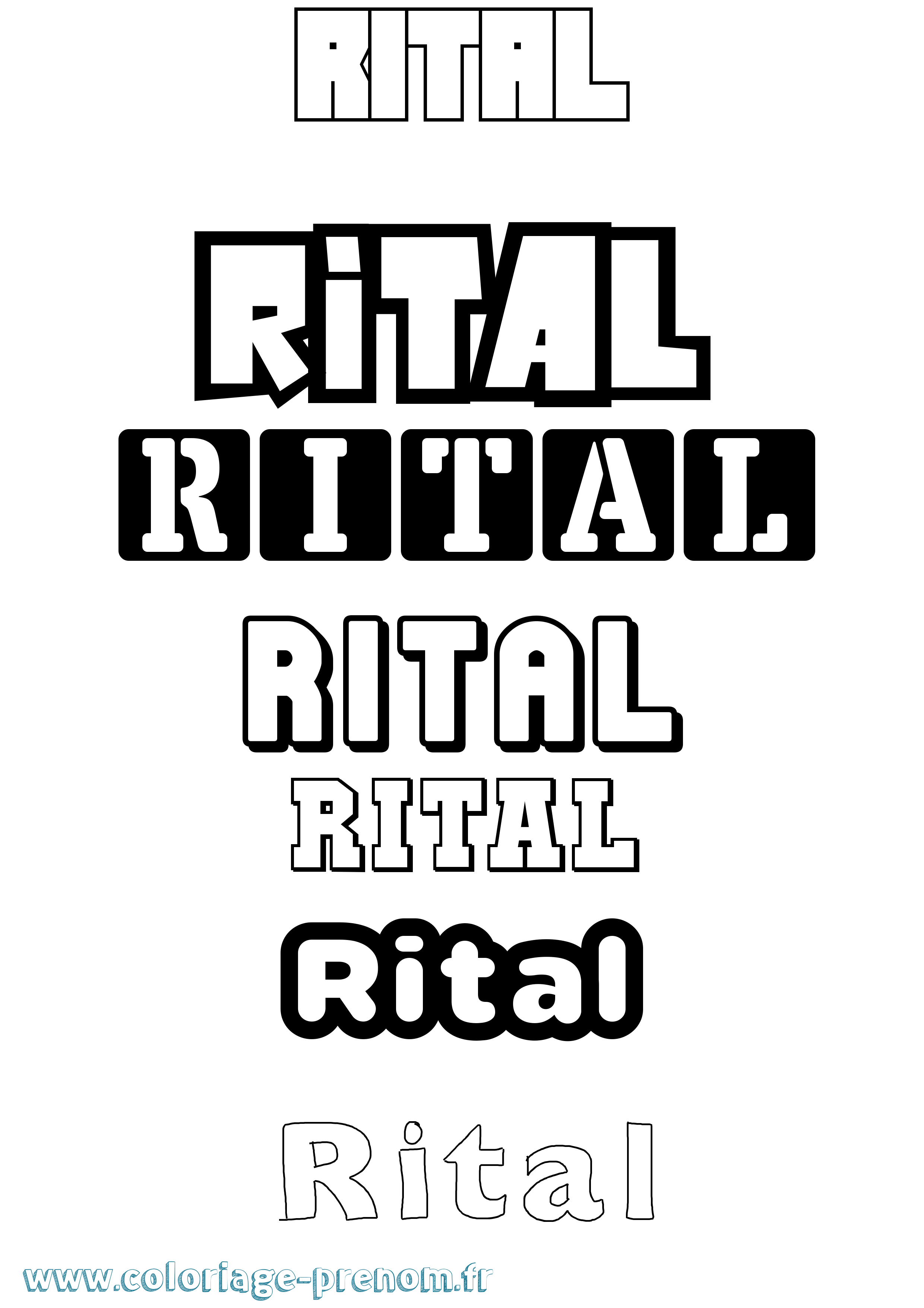 Coloriage prénom Rital Simple