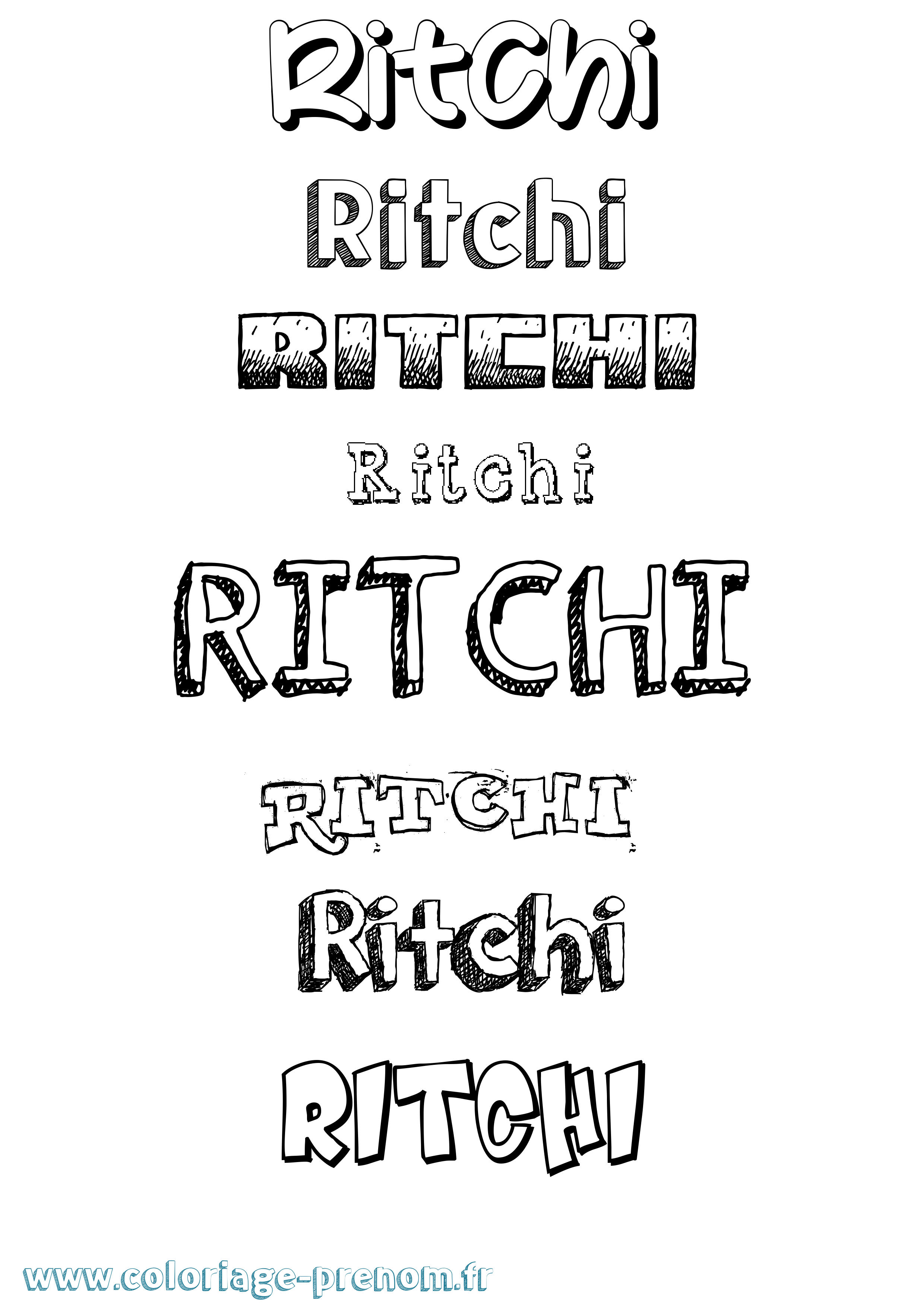 Coloriage prénom Ritchi Dessiné
