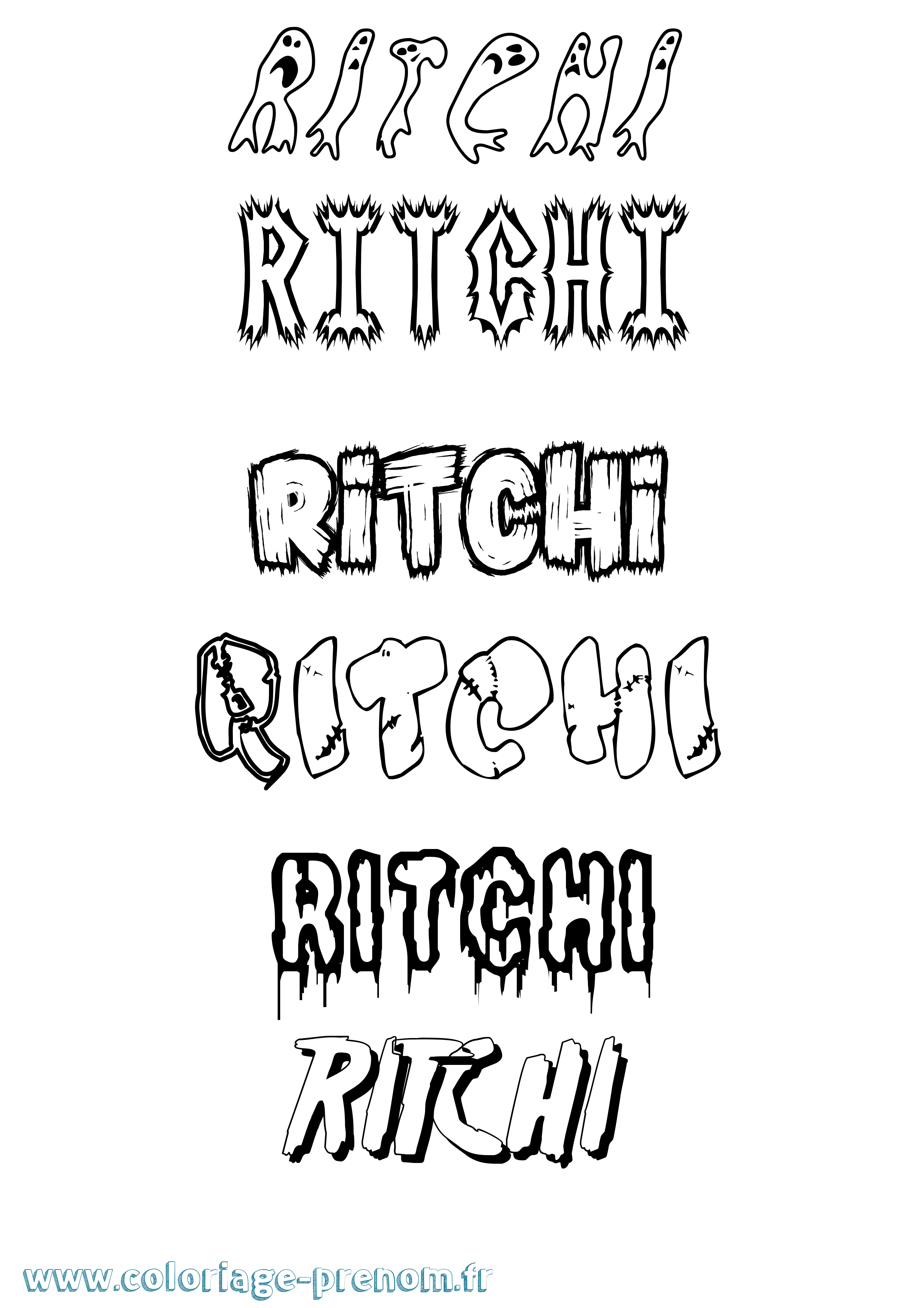Coloriage prénom Ritchi Frisson