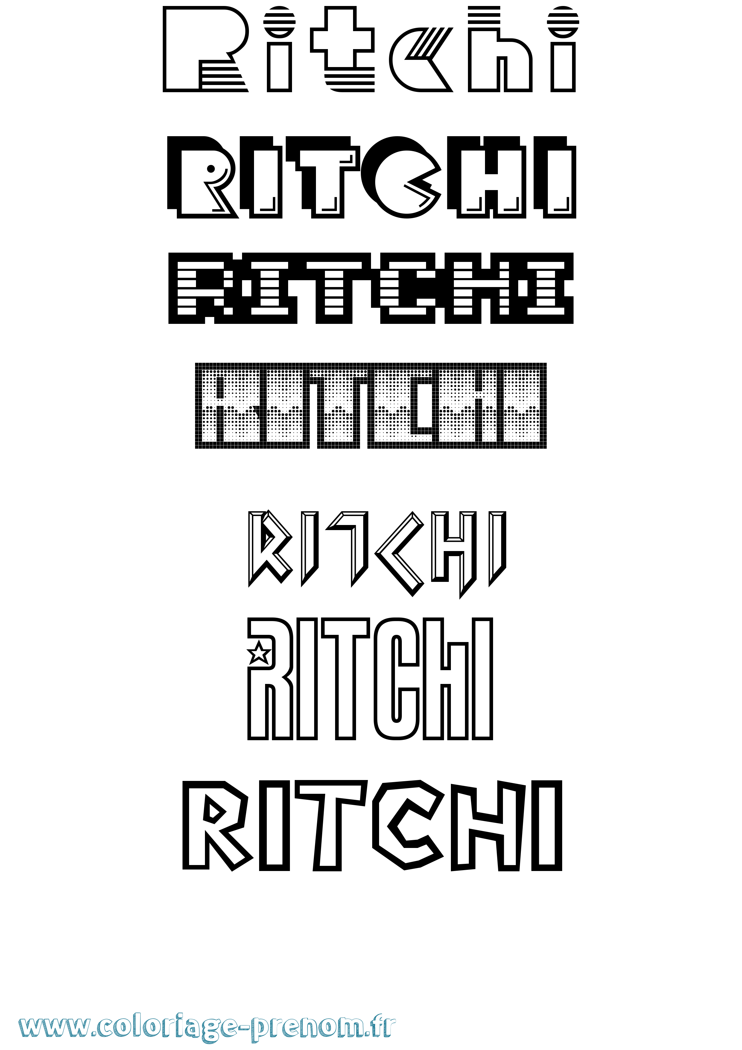 Coloriage prénom Ritchi Jeux Vidéos