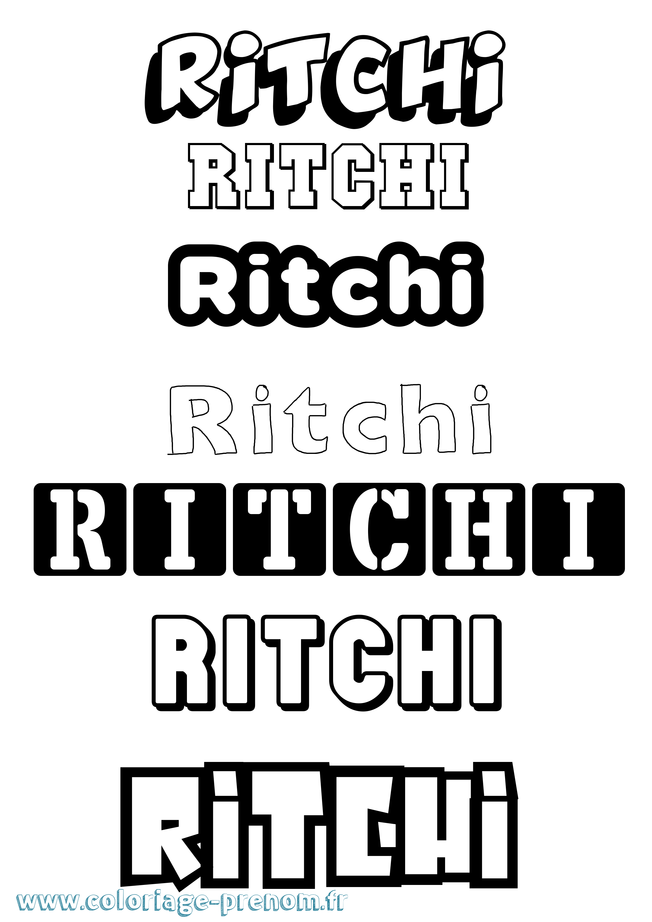 Coloriage prénom Ritchi Simple