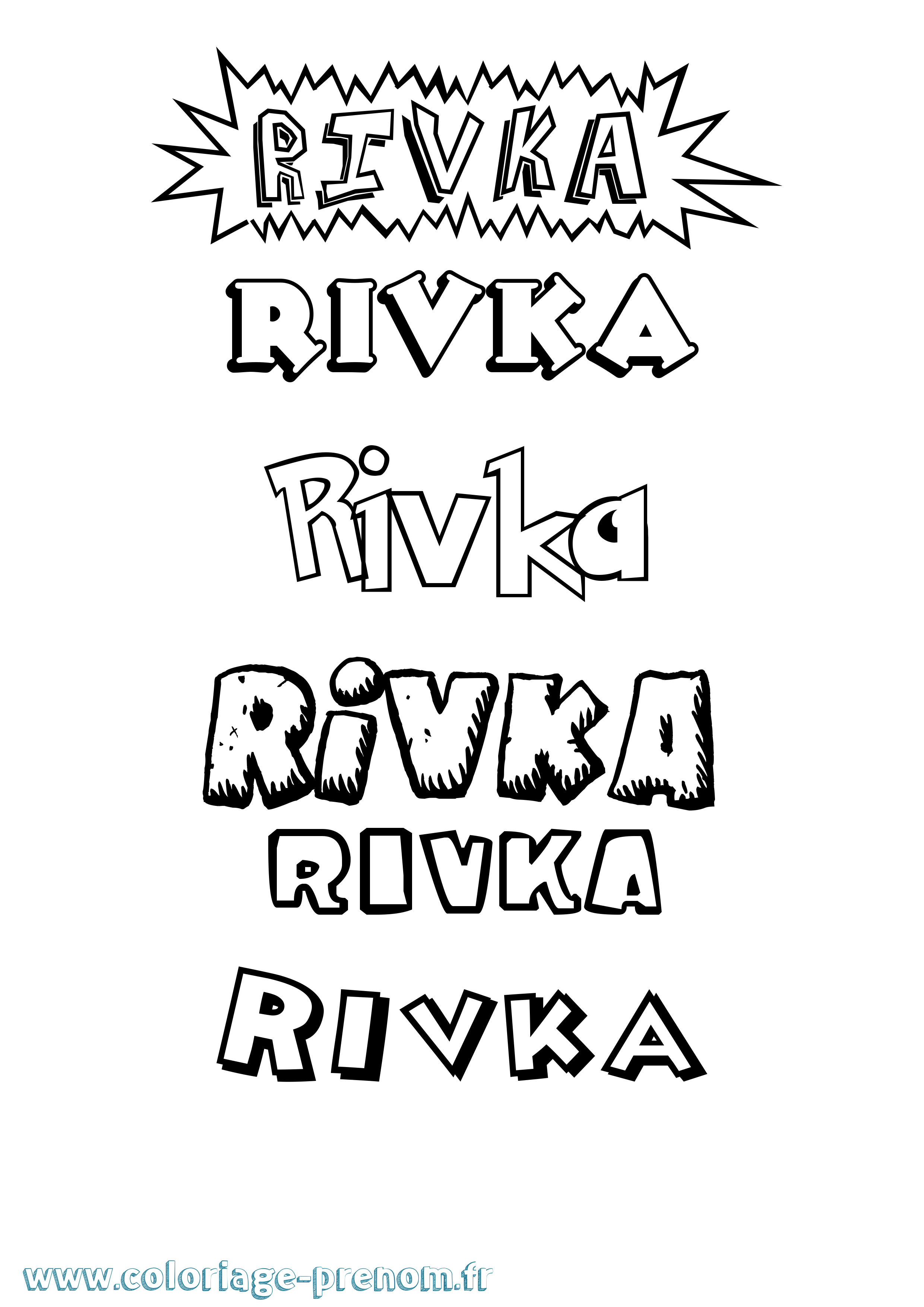 Coloriage prénom Rivka Dessin Animé
