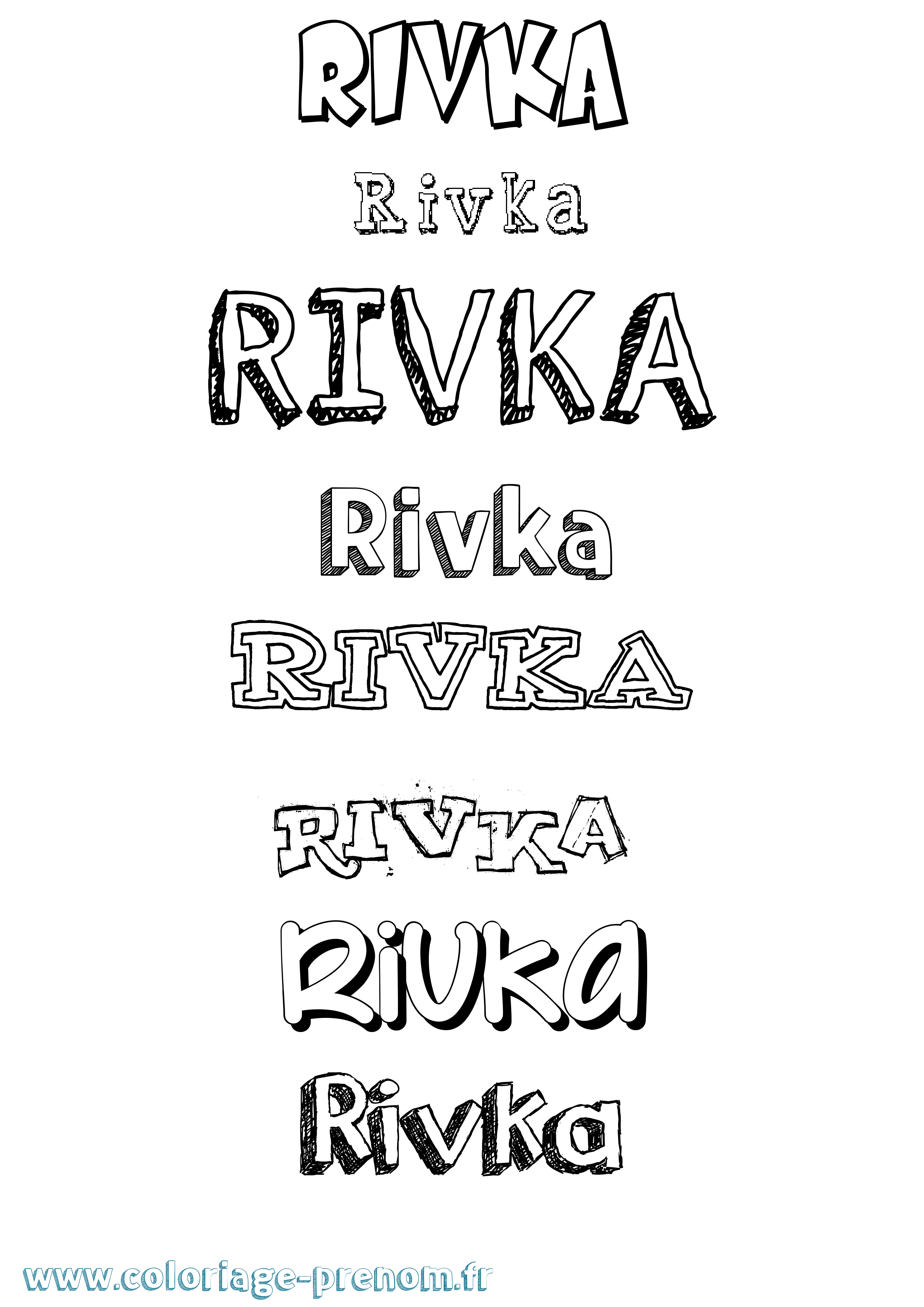 Coloriage prénom Rivka Dessiné
