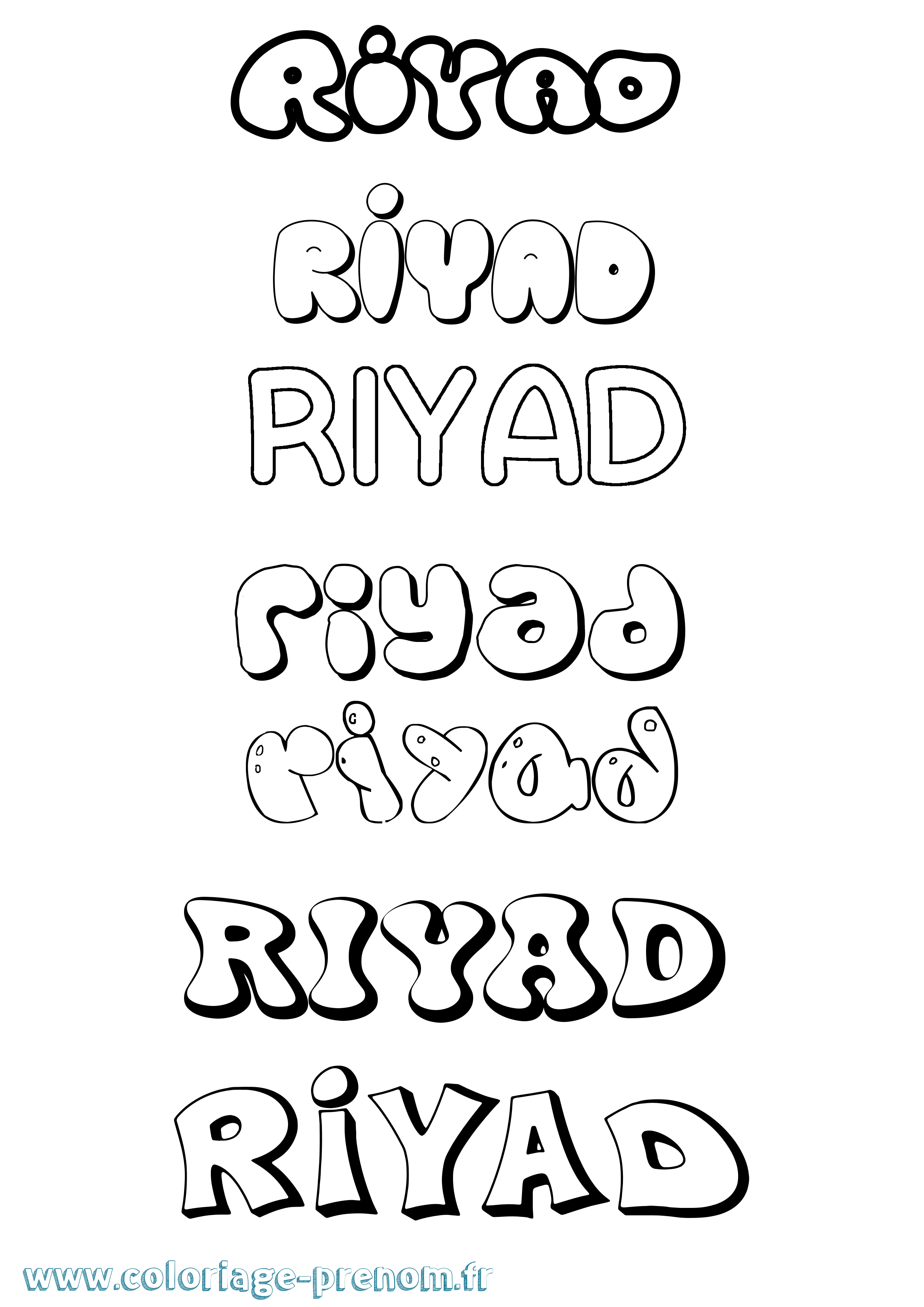 Coloriage prénom Riyad