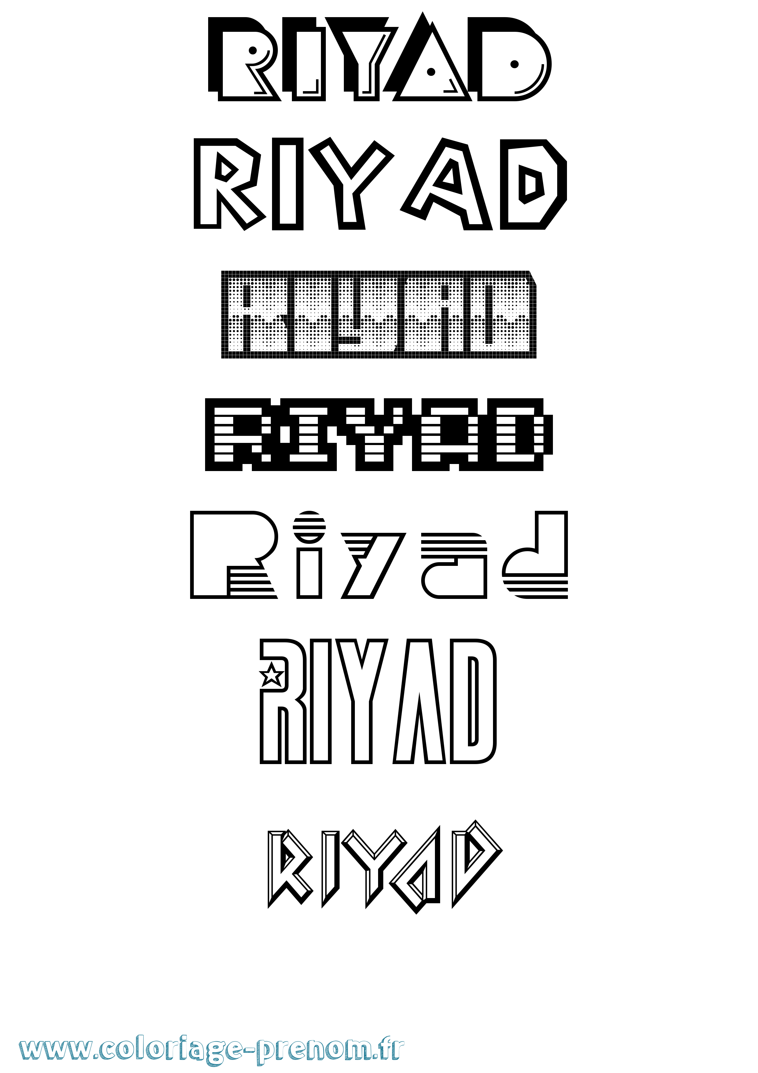 Coloriage prénom Riyad