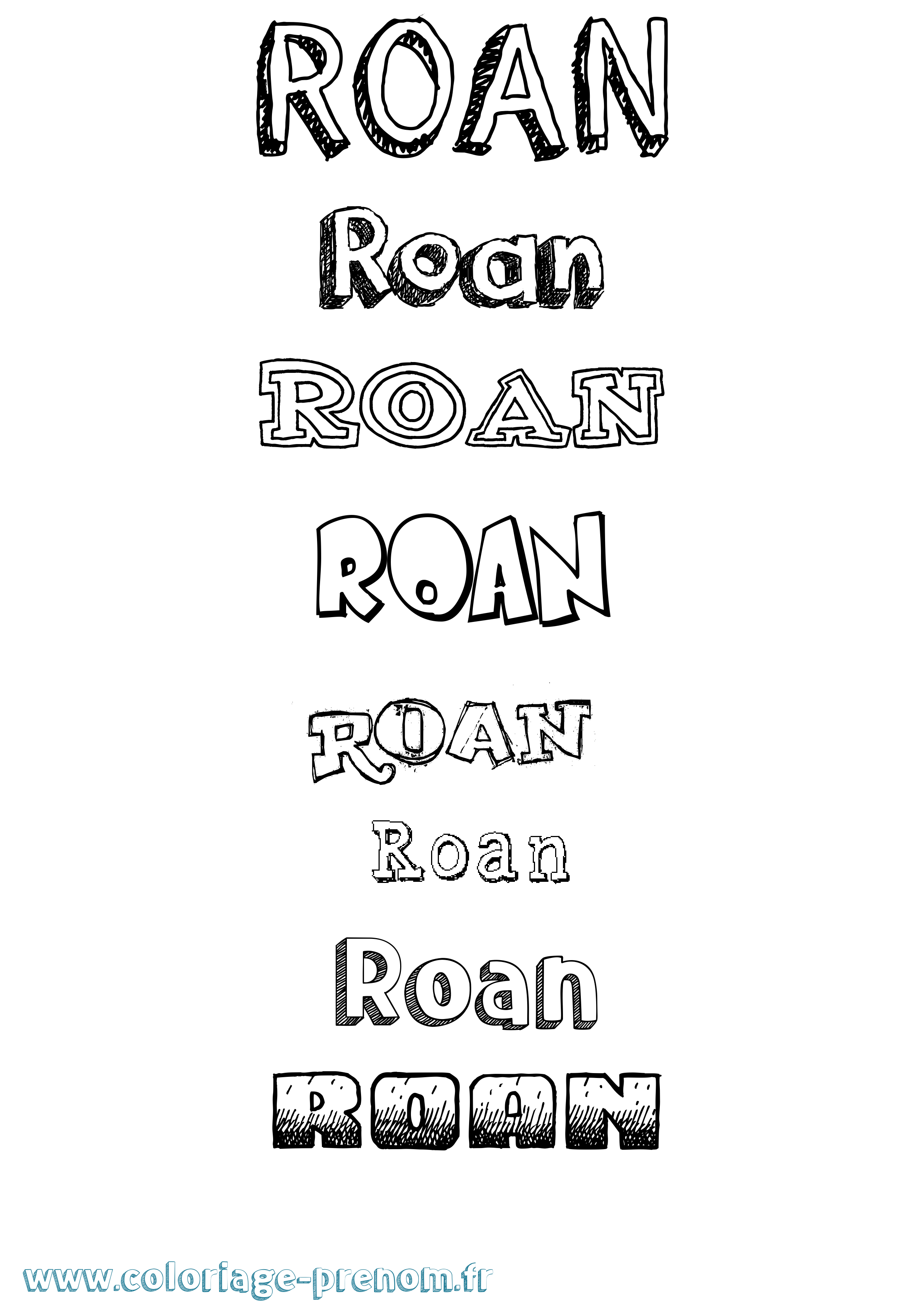 Coloriage prénom Roan Dessiné