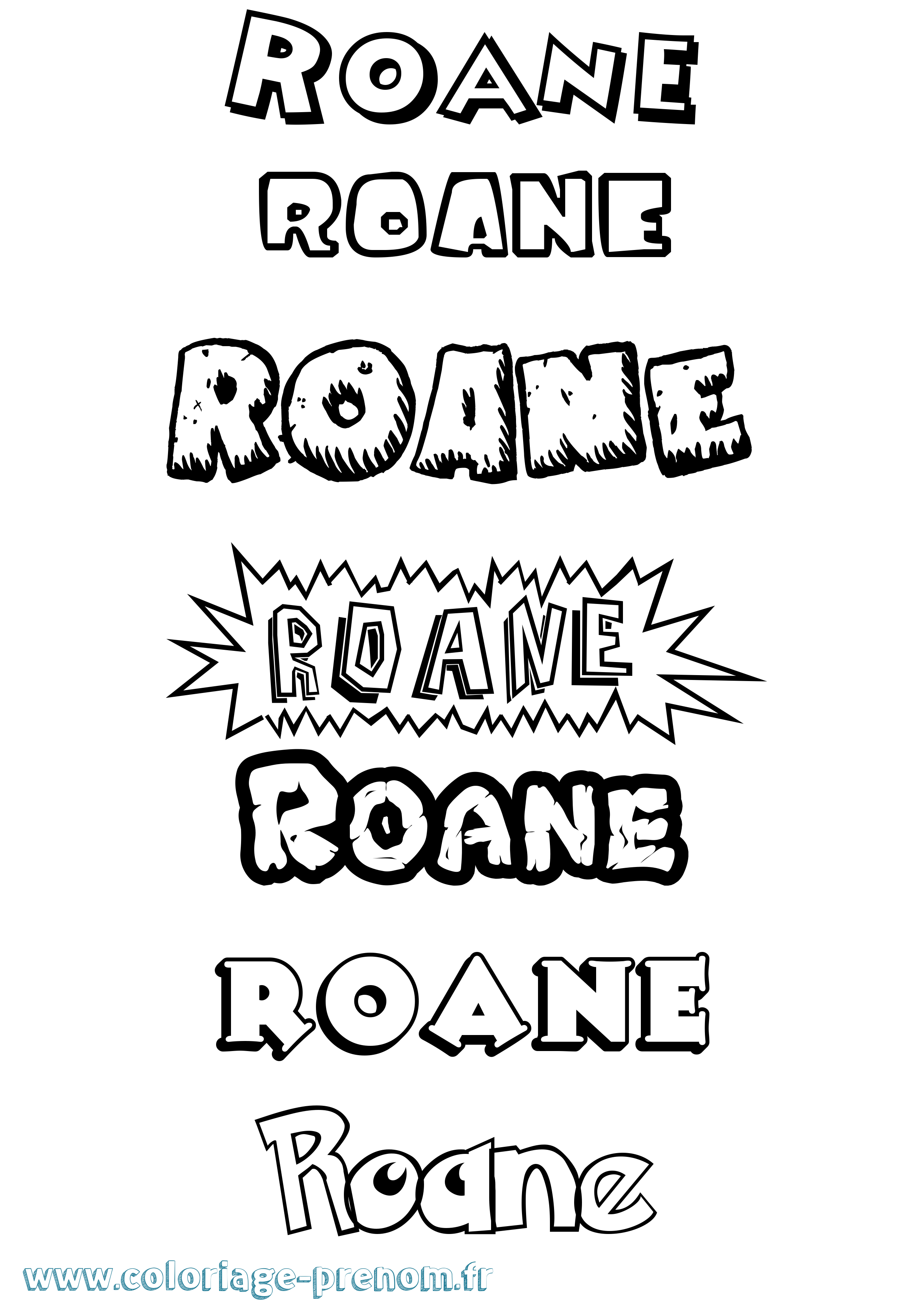 Coloriage prénom Roane Dessin Animé