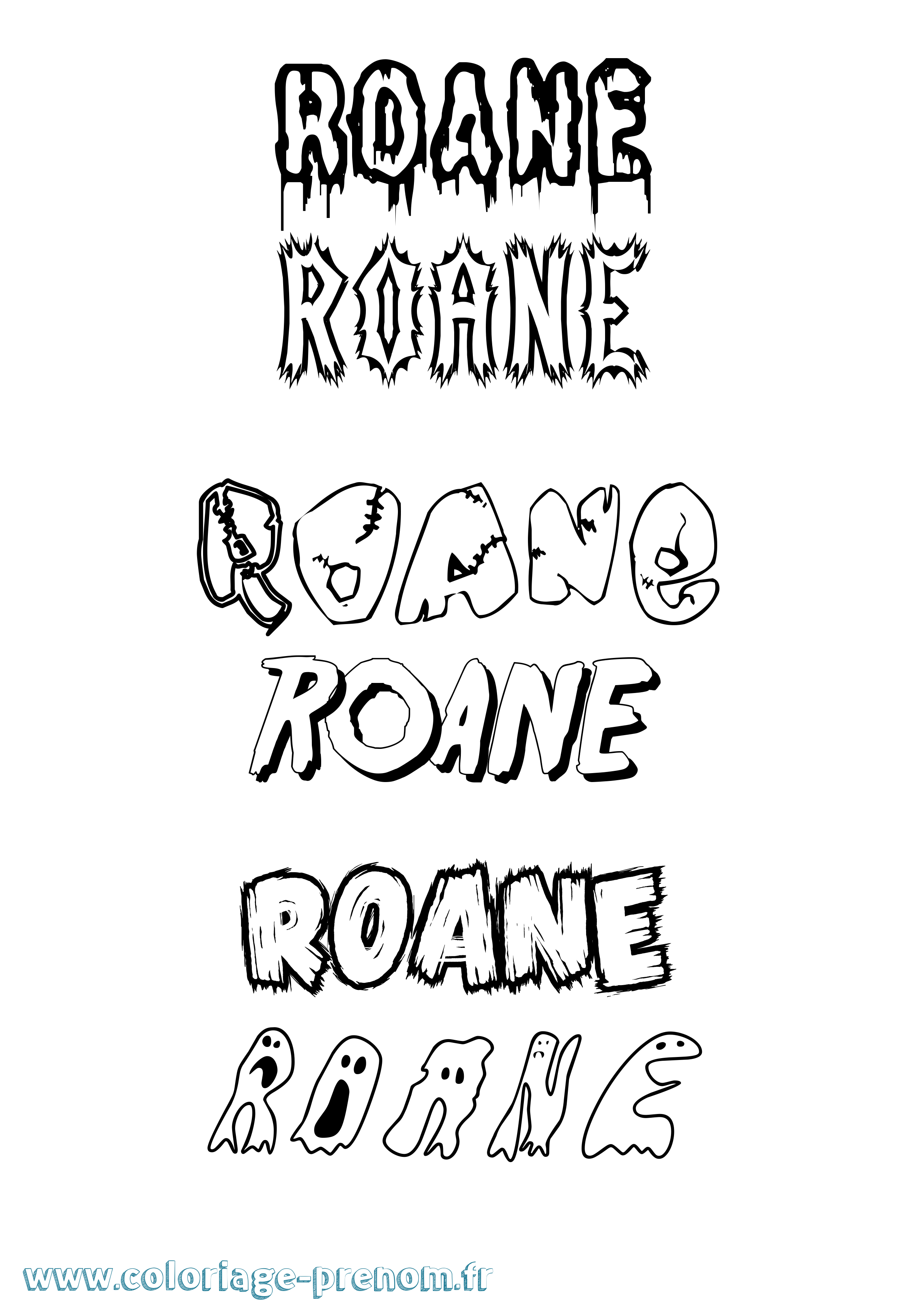 Coloriage prénom Roane Frisson
