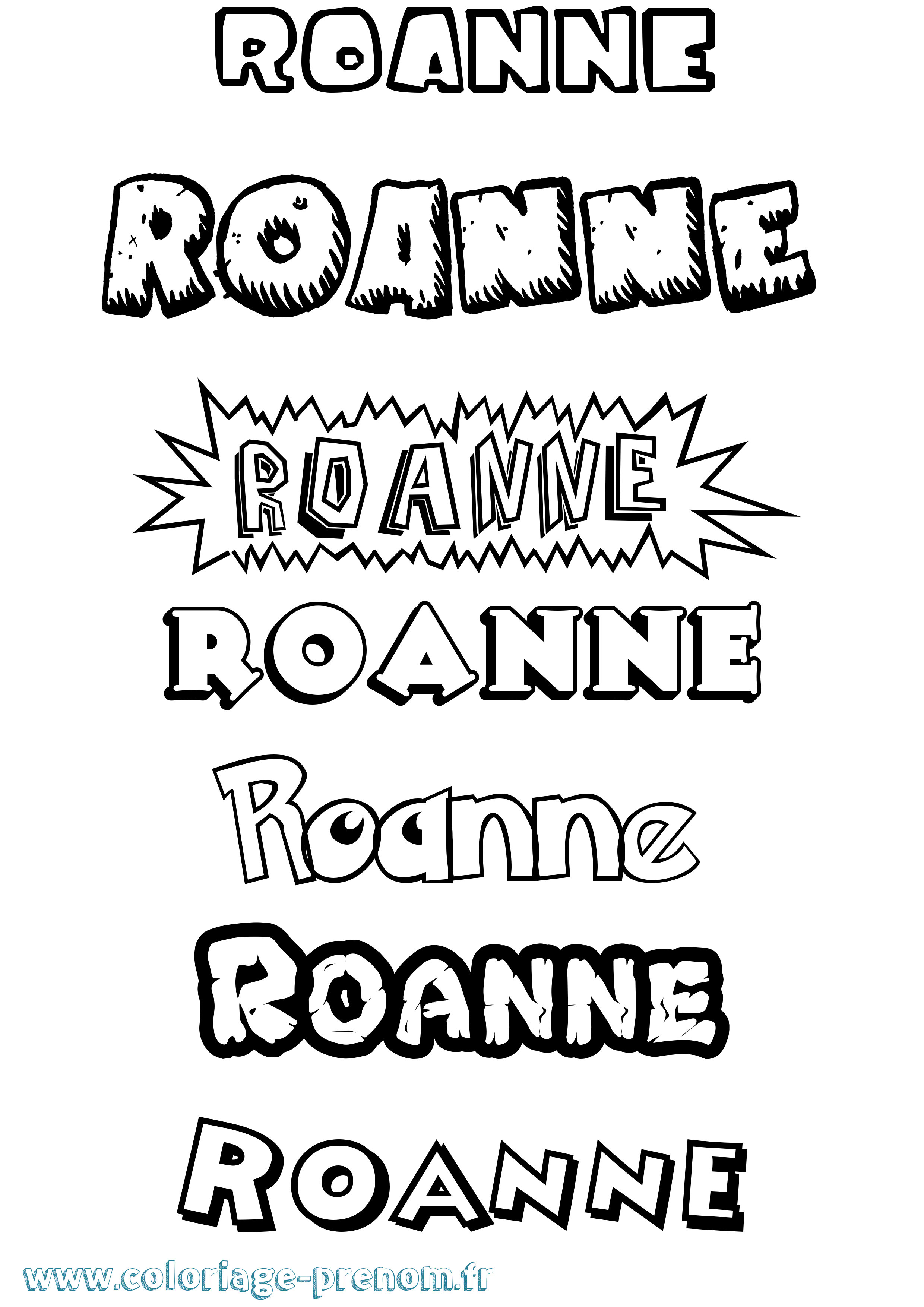 Coloriage prénom Roanne Dessin Animé