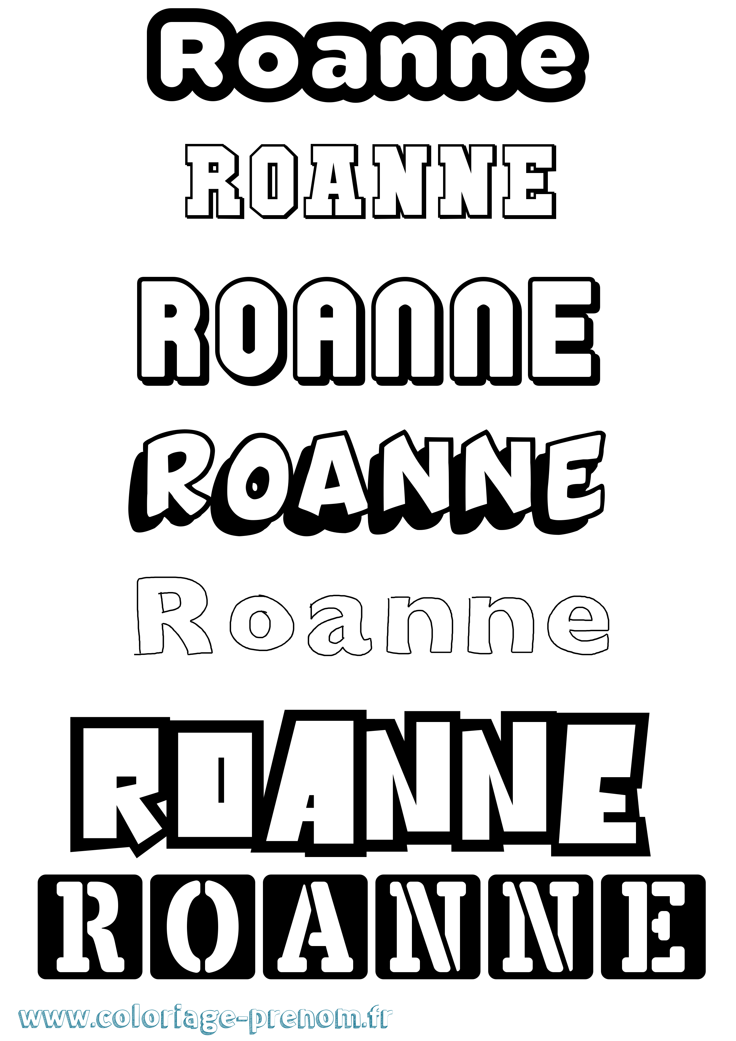 Coloriage prénom Roanne Simple
