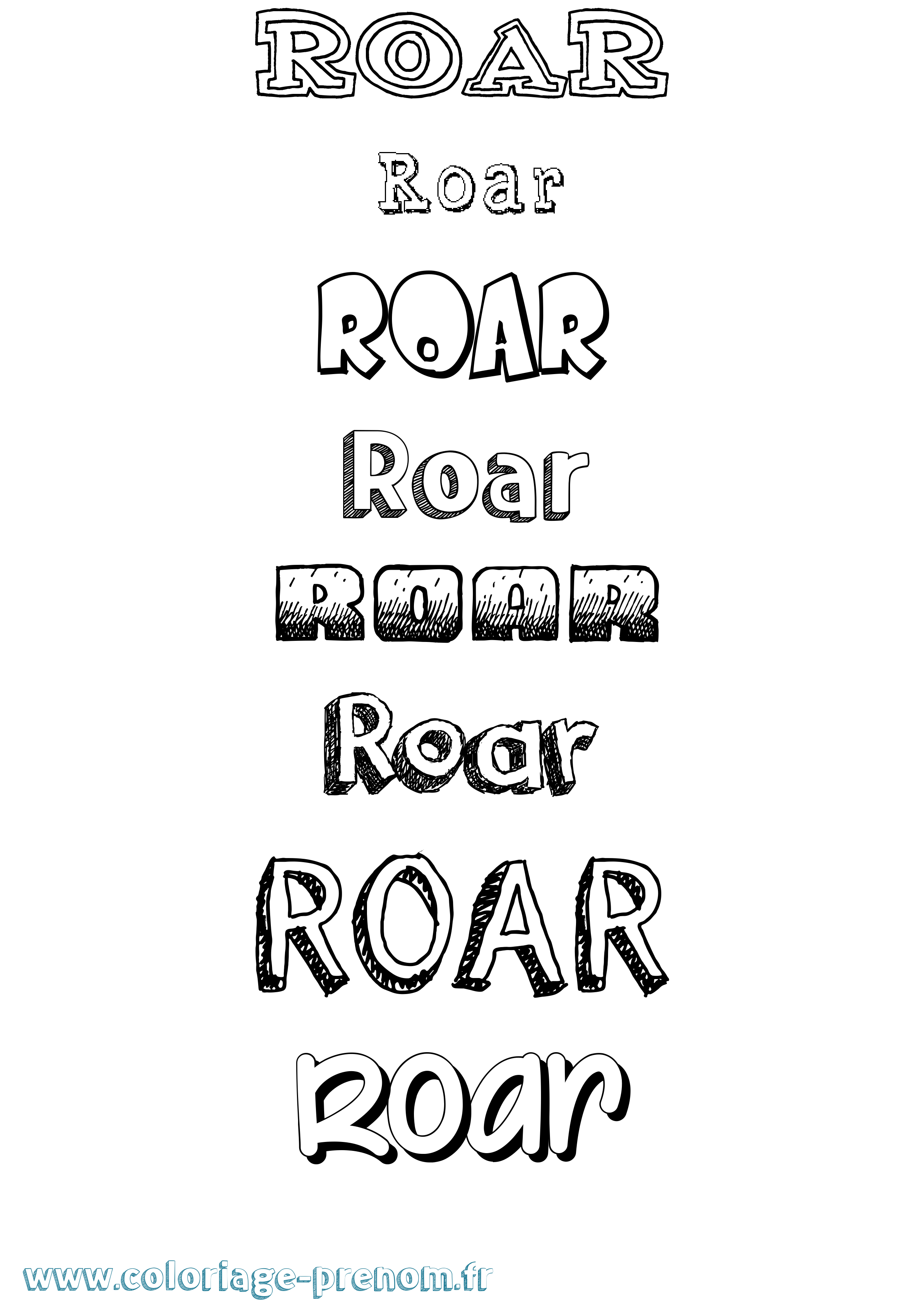 Coloriage prénom Roar Dessiné