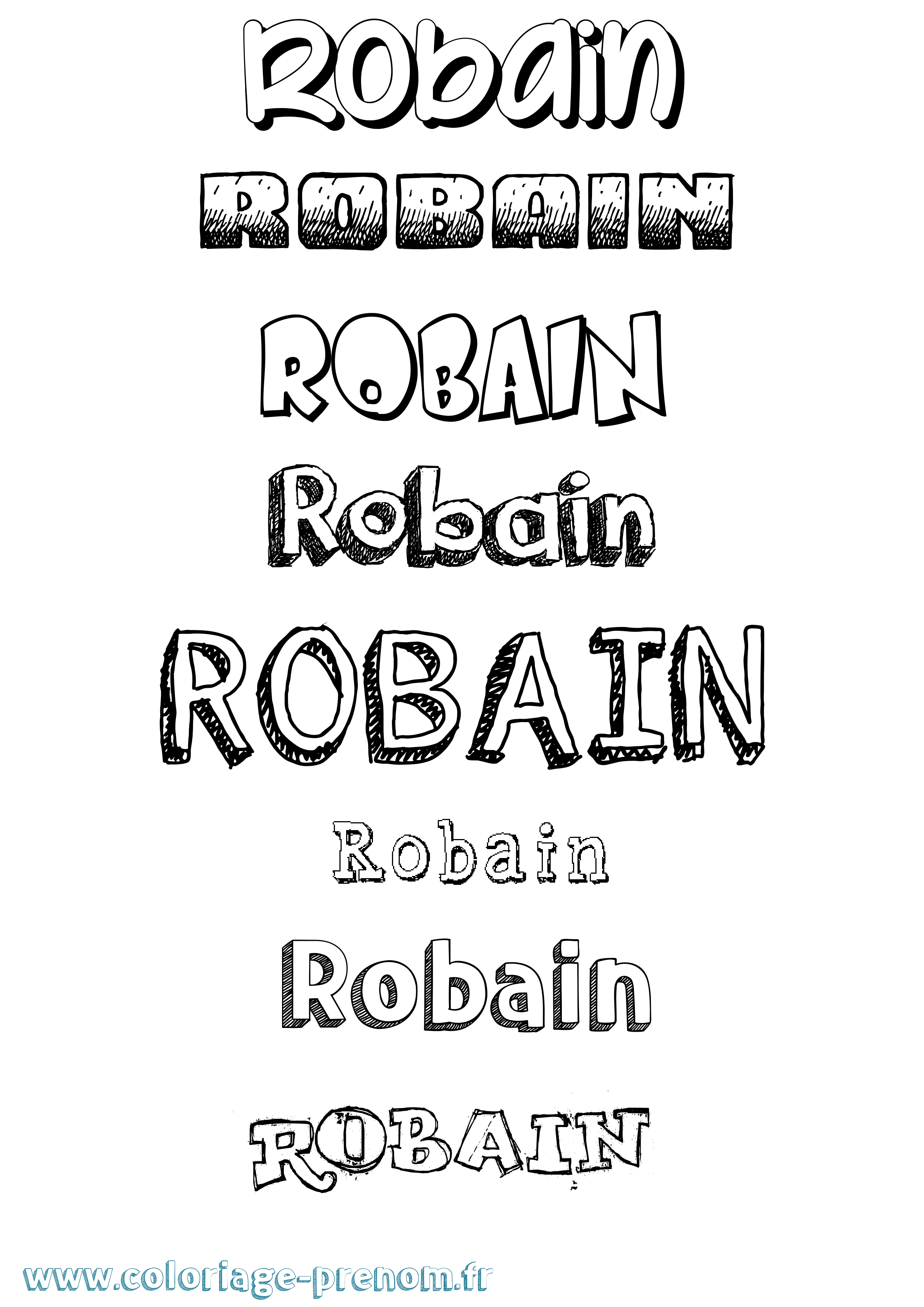 Coloriage Robain Dessiné Coloriage prénom Robain Dessiné